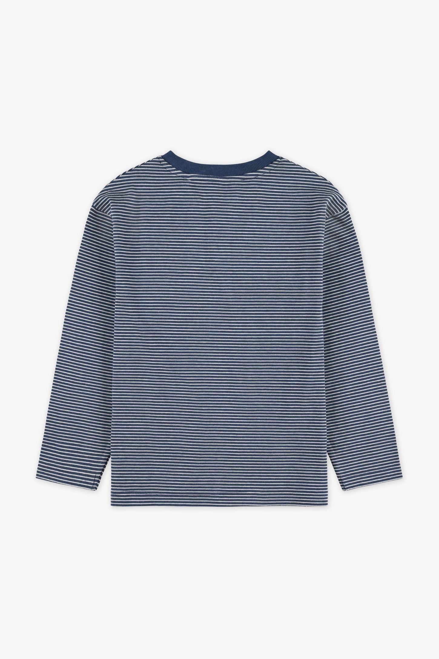 Chandail henley manches longues coton - Enfant garçon && MARIN/MULTI