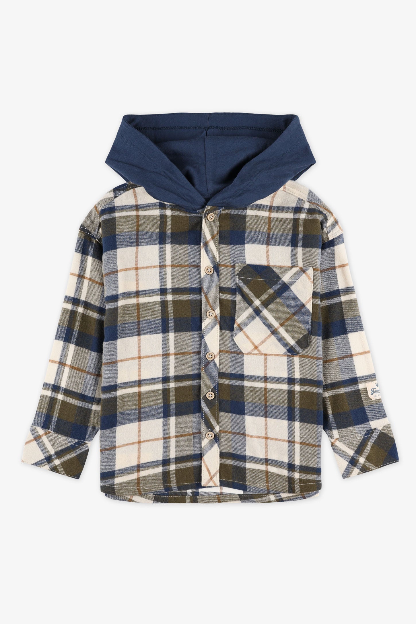 Chemise à capuchon en flanelle - Enfant garçon && BEIGE/MULTI