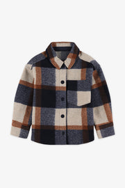 Chemise à manches longues à carreaux - Enfant garçon && MARIN/MULTI