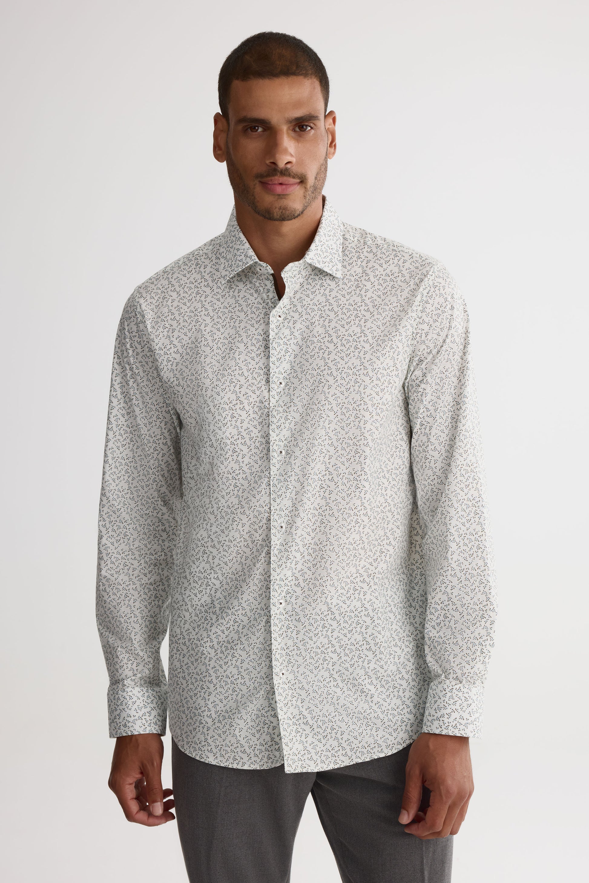Chemise coupe ajustée - Homme && BLANC MULTI