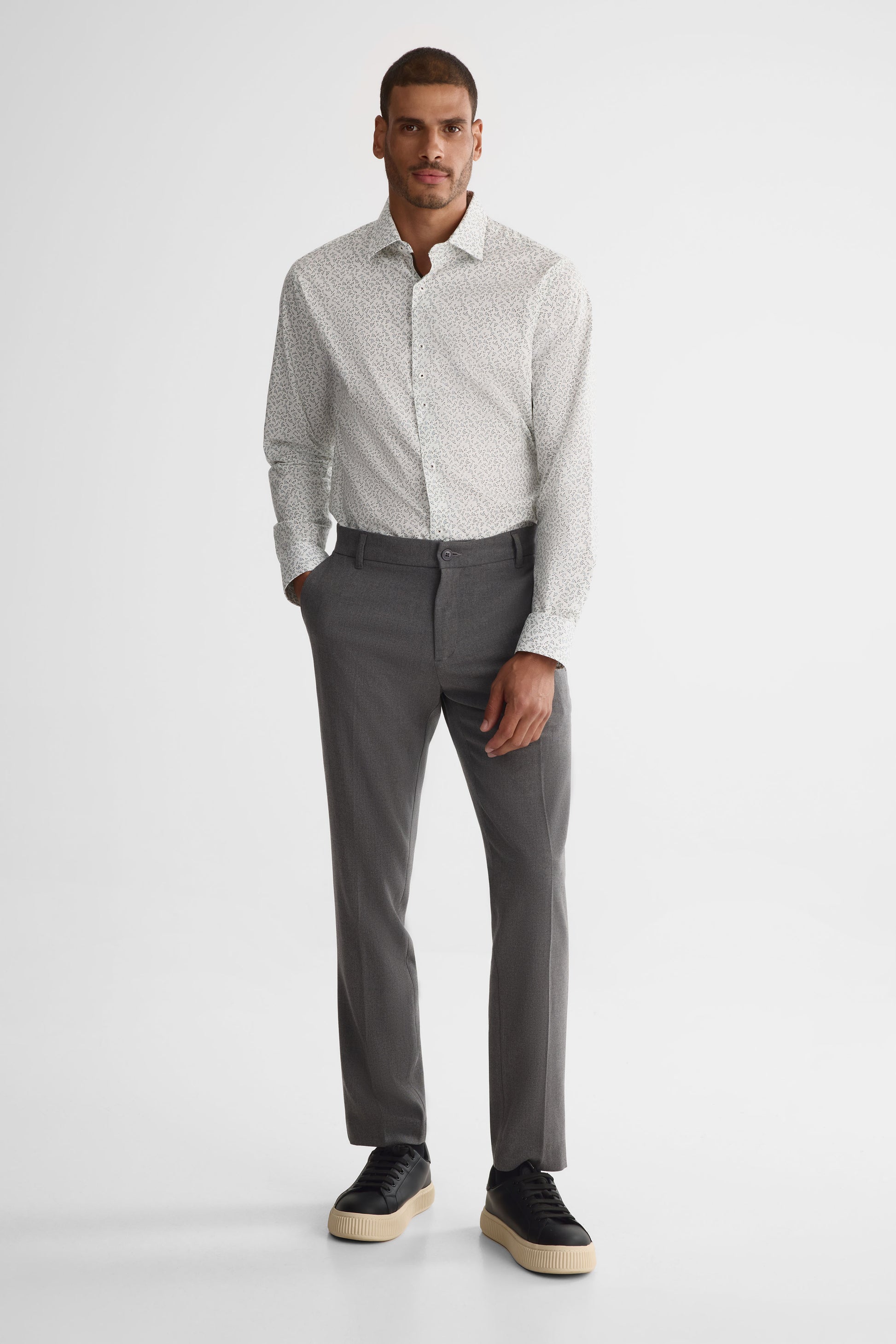 Chemise coupe ajustée - Homme && BLANC MULTI