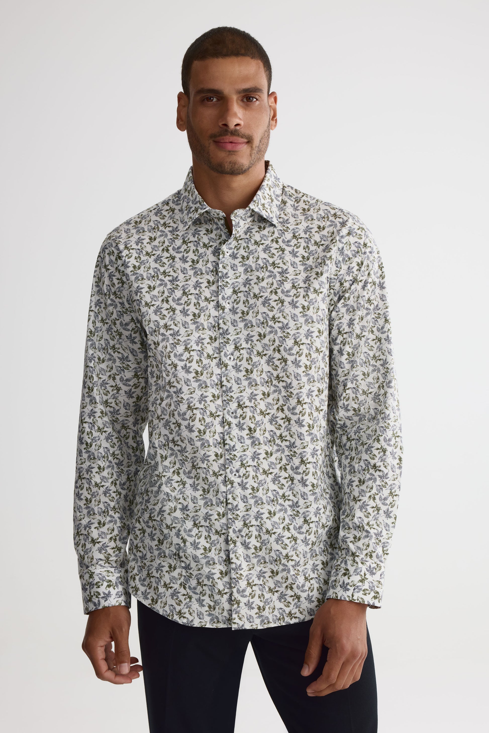 Chemise coupe ajustée - Homme && BLANC MULTI