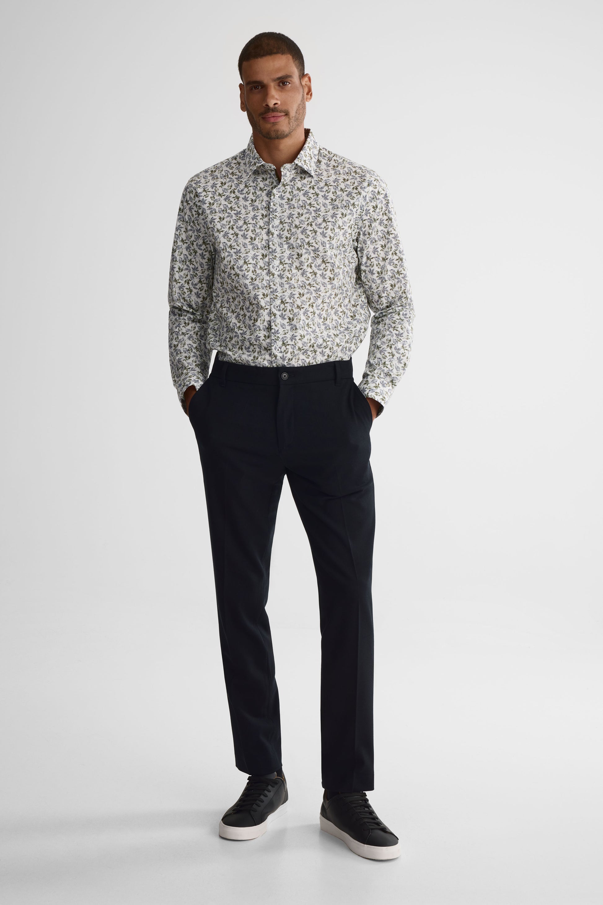 Chemise coupe ajustée - Homme && BLANC MULTI