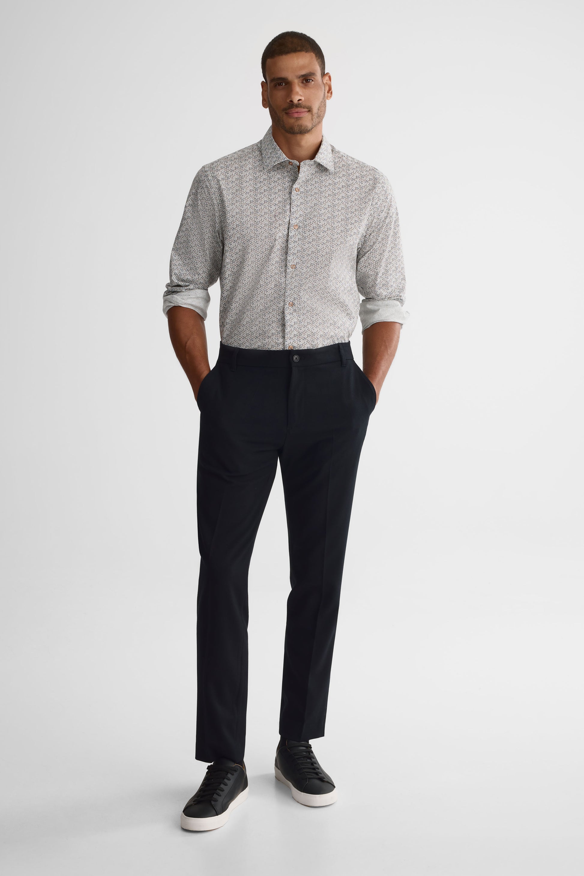 Chemise coupe ajustée - Homme && BEIGE/MULTI