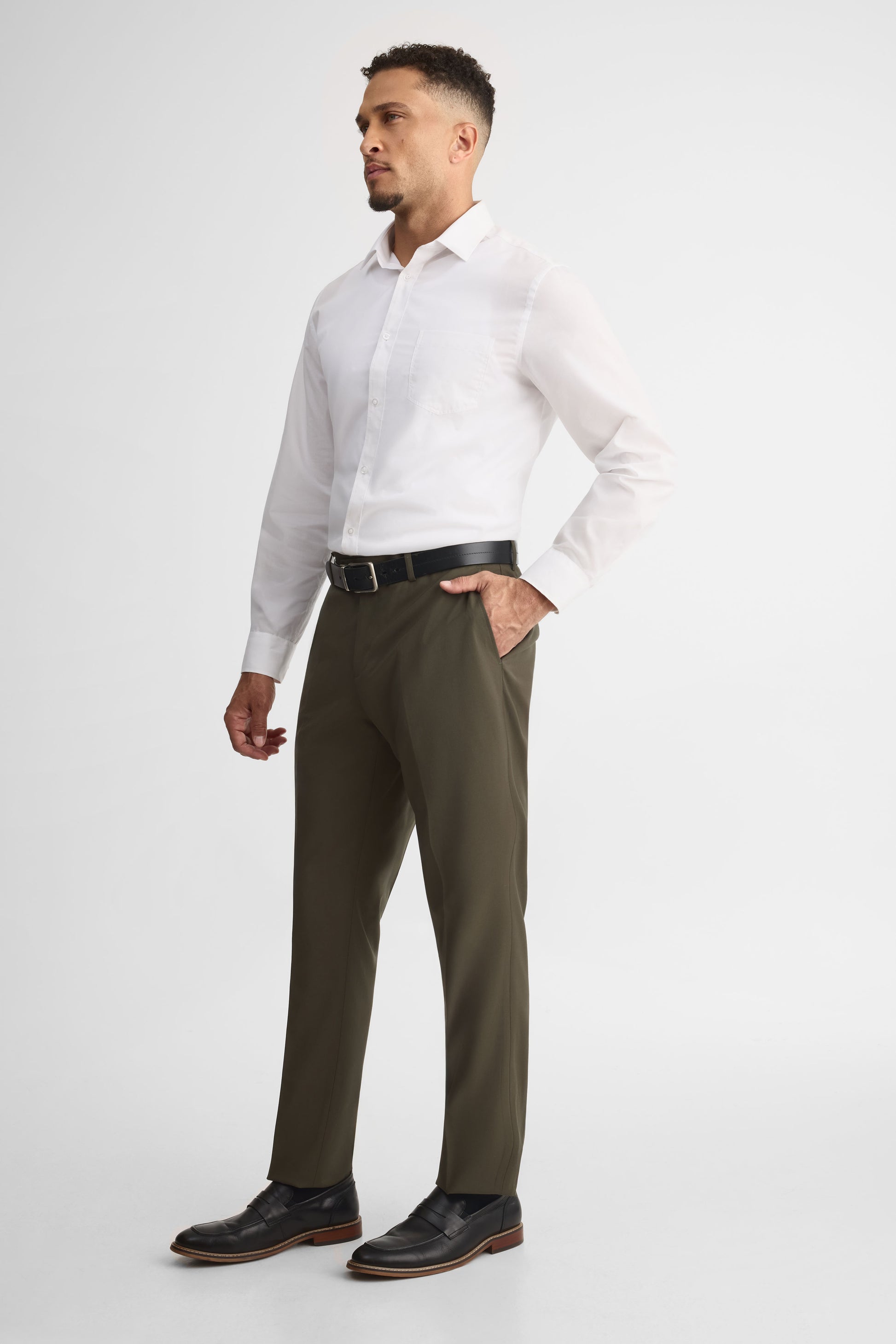 Pantalon ajusté – Homme && OLIVE