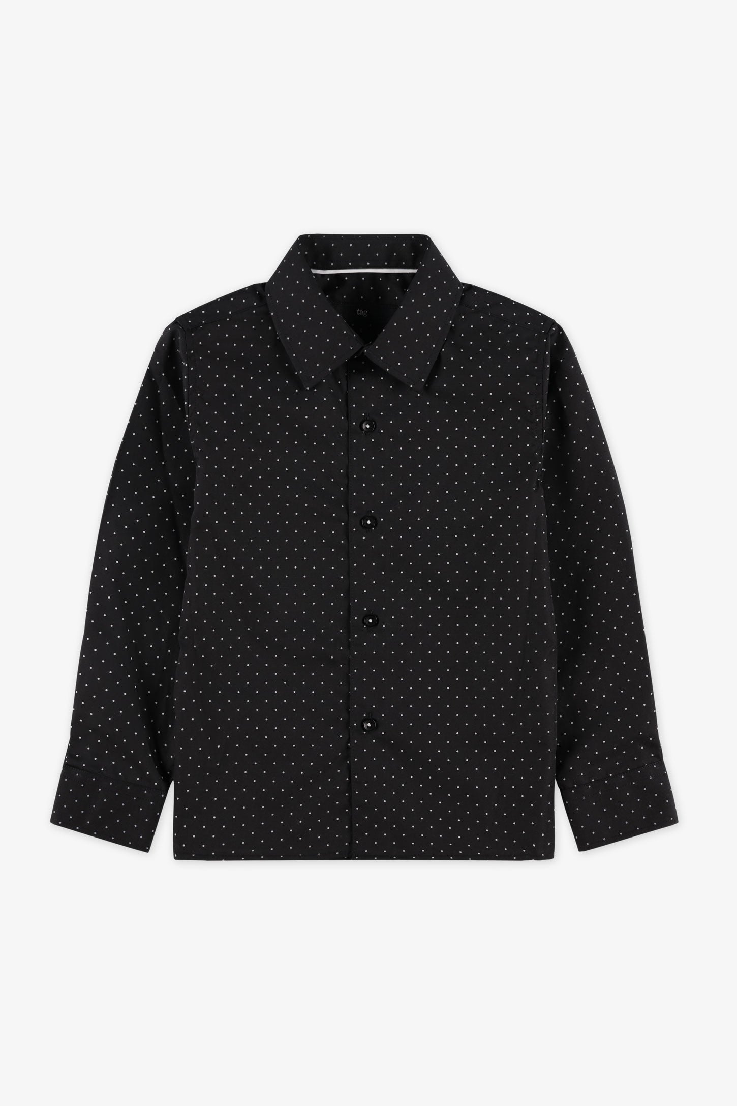 Chemise manches longues en microfibre - Enfant garçon && NOIR