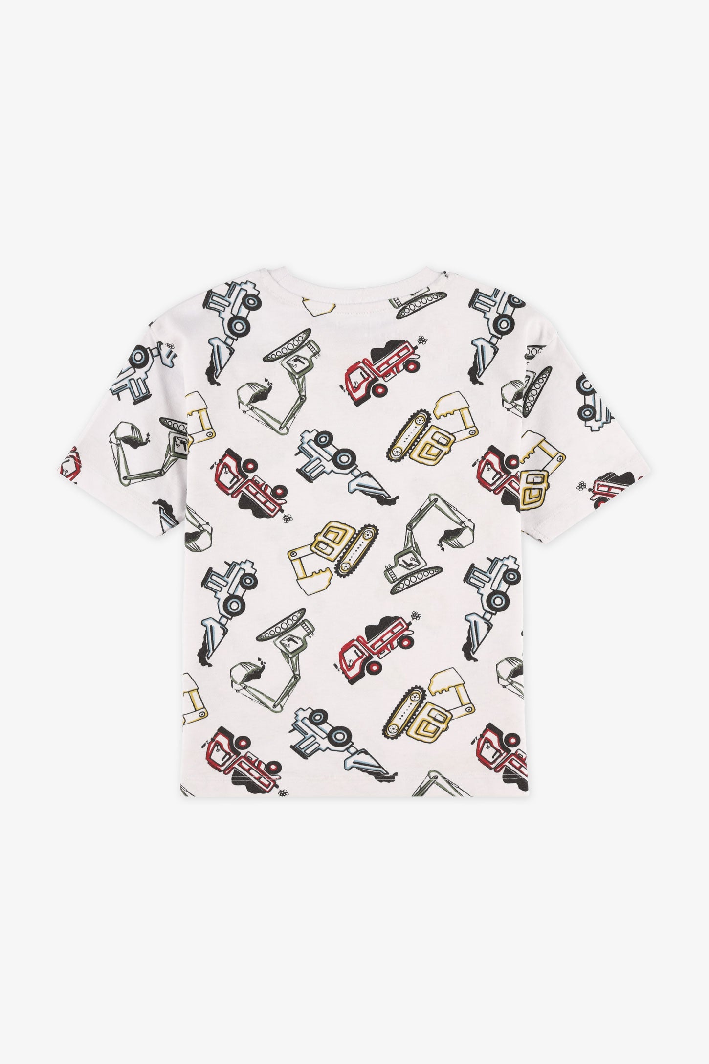 T-shirt col rond coton, 2/20$ - Enfant garçon && BLANC MULTI