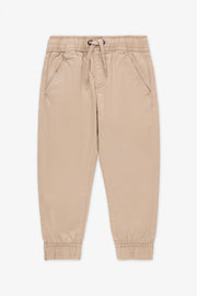 Pantalon jogger en twill, 2/40$ - Enfant garçon && TAUPE