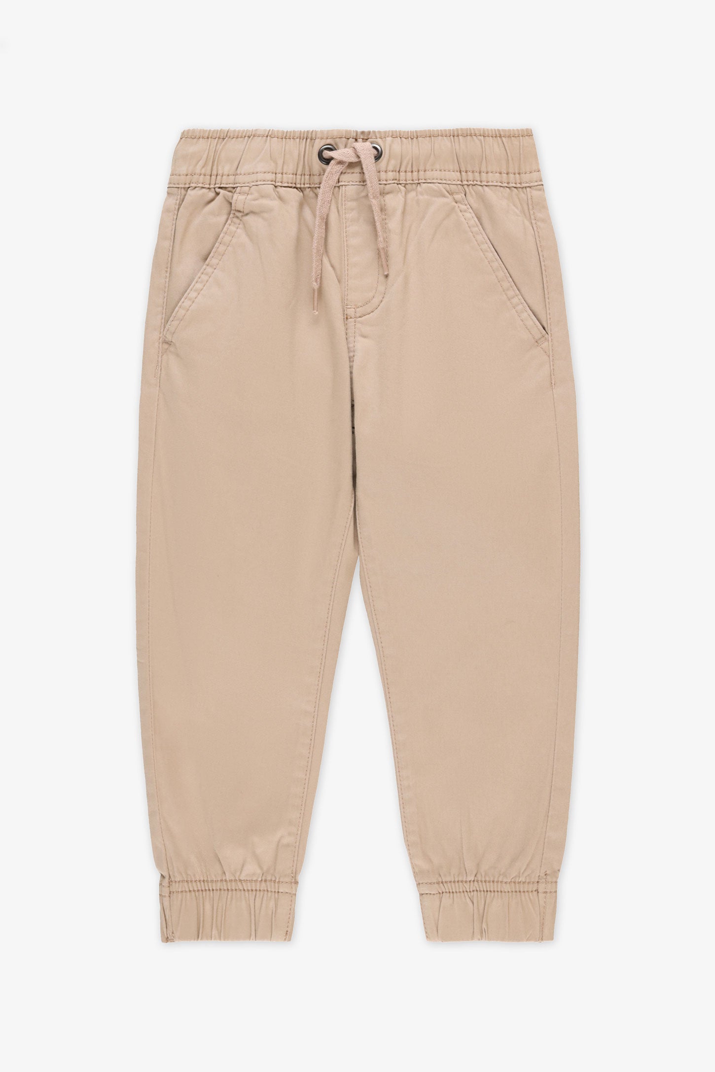 Pantalon jogger en twill, 2/40$ - Enfant garçon && TAUPE
