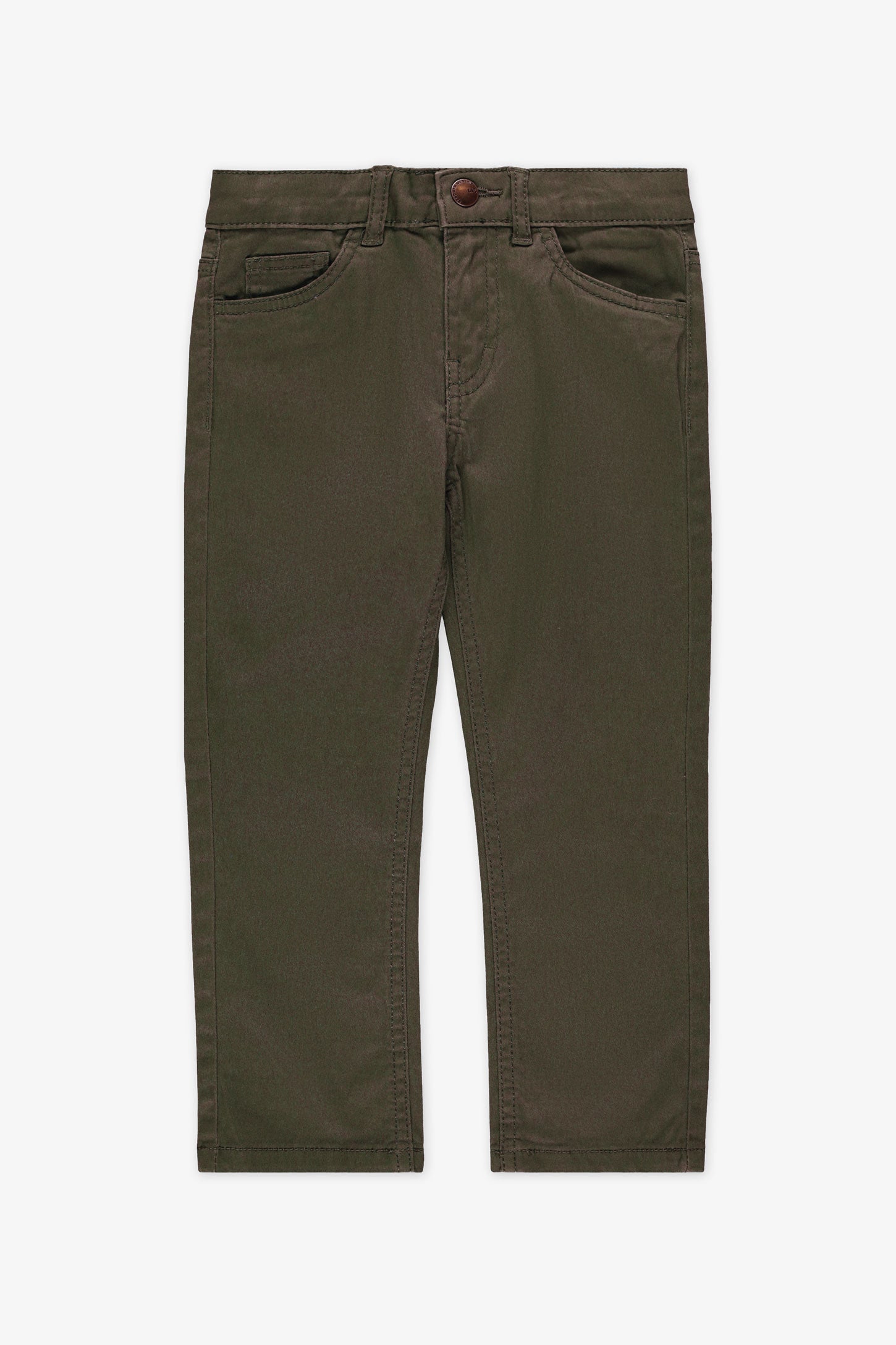 Pantalon en twill coupe droite, 2/40$ - Enfant garçon && VERT FONCE