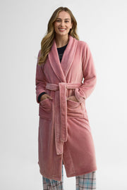 Robe de chambre col châle - Femme && MAUVE