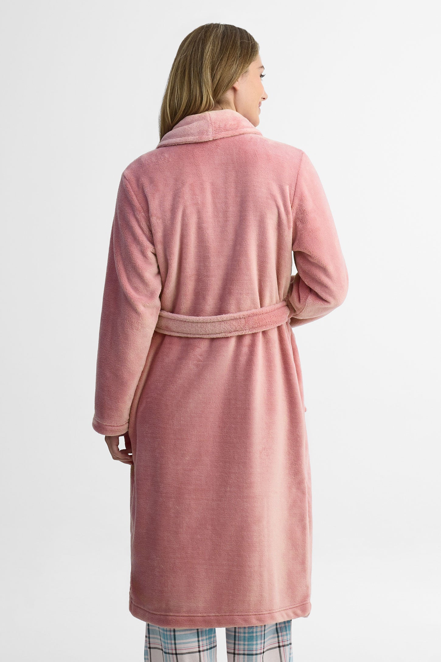 Robe de chambre col châle - Femme && MAUVE