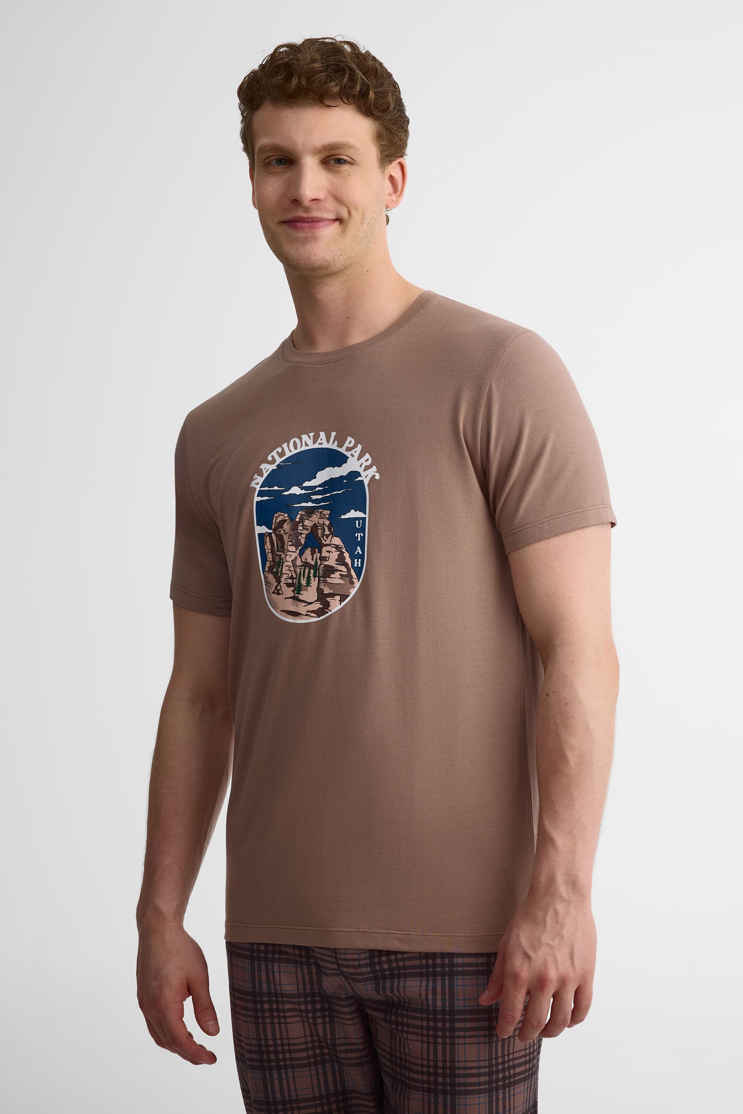 T-shirt pyjama en modal, 2/40$ - Homme && TAUPE