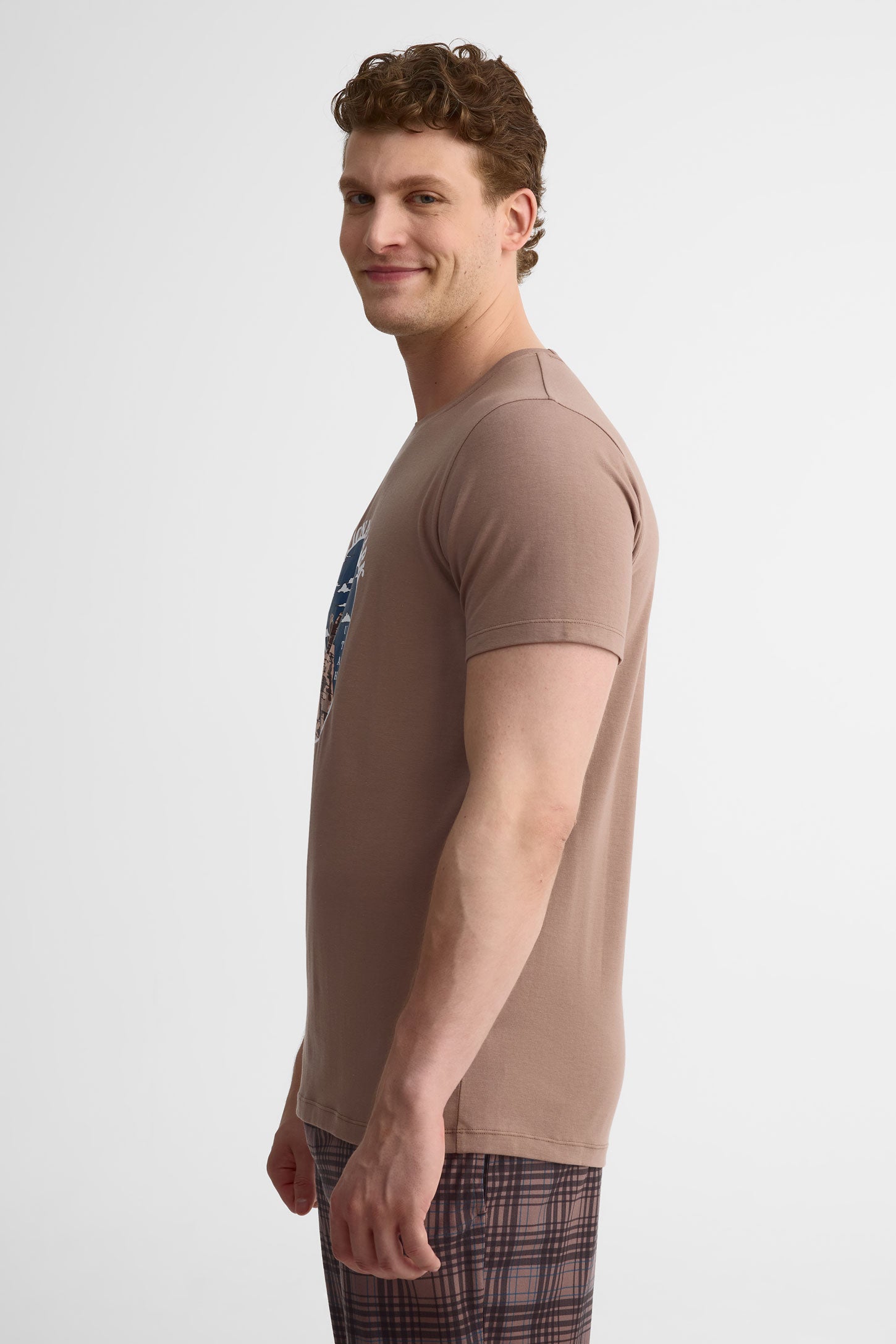 T-shirt pyjama en modal, 2/40$ - Homme && TAUPE