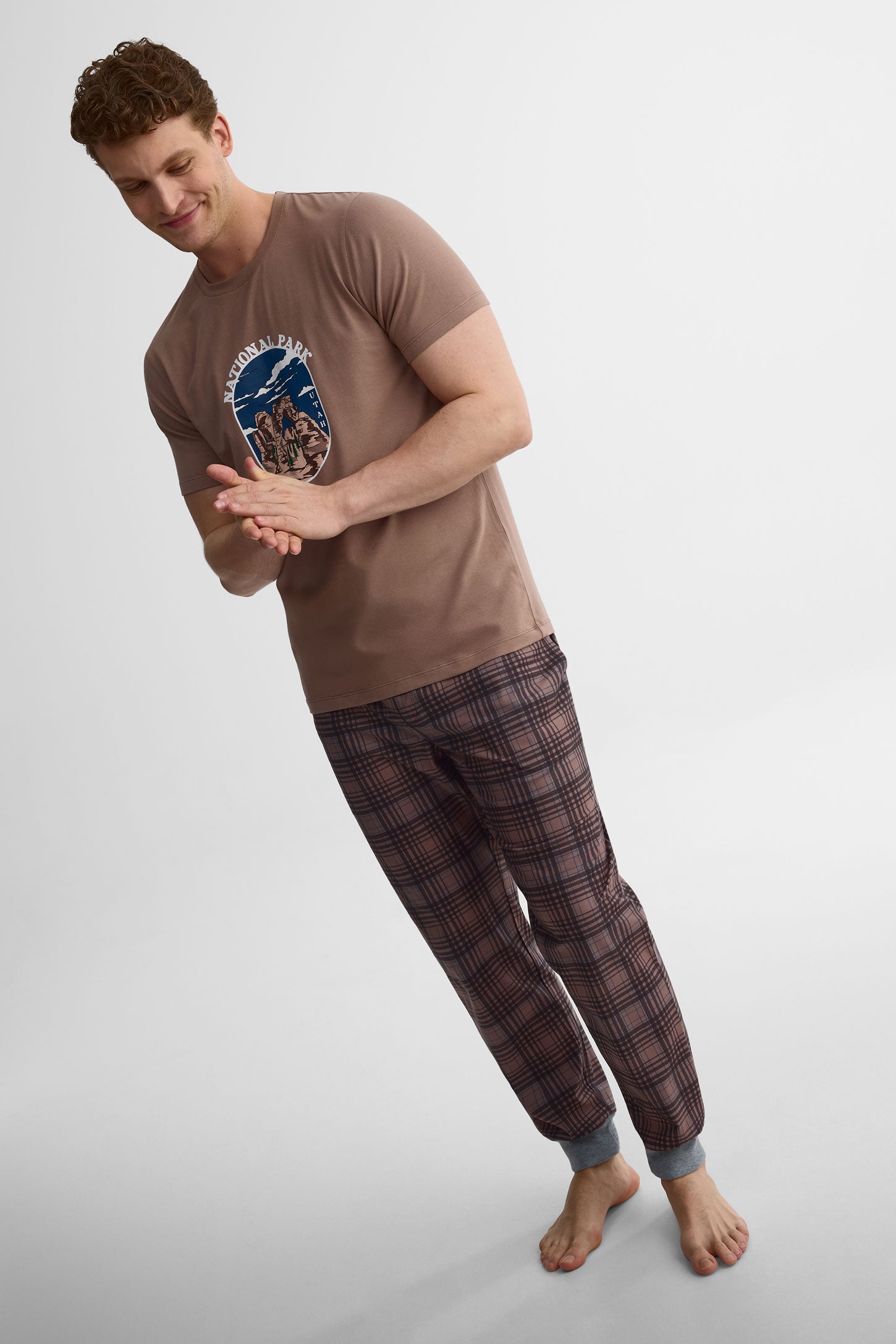 T-shirt pyjama en modal, 2/40$ - Homme && TAUPE