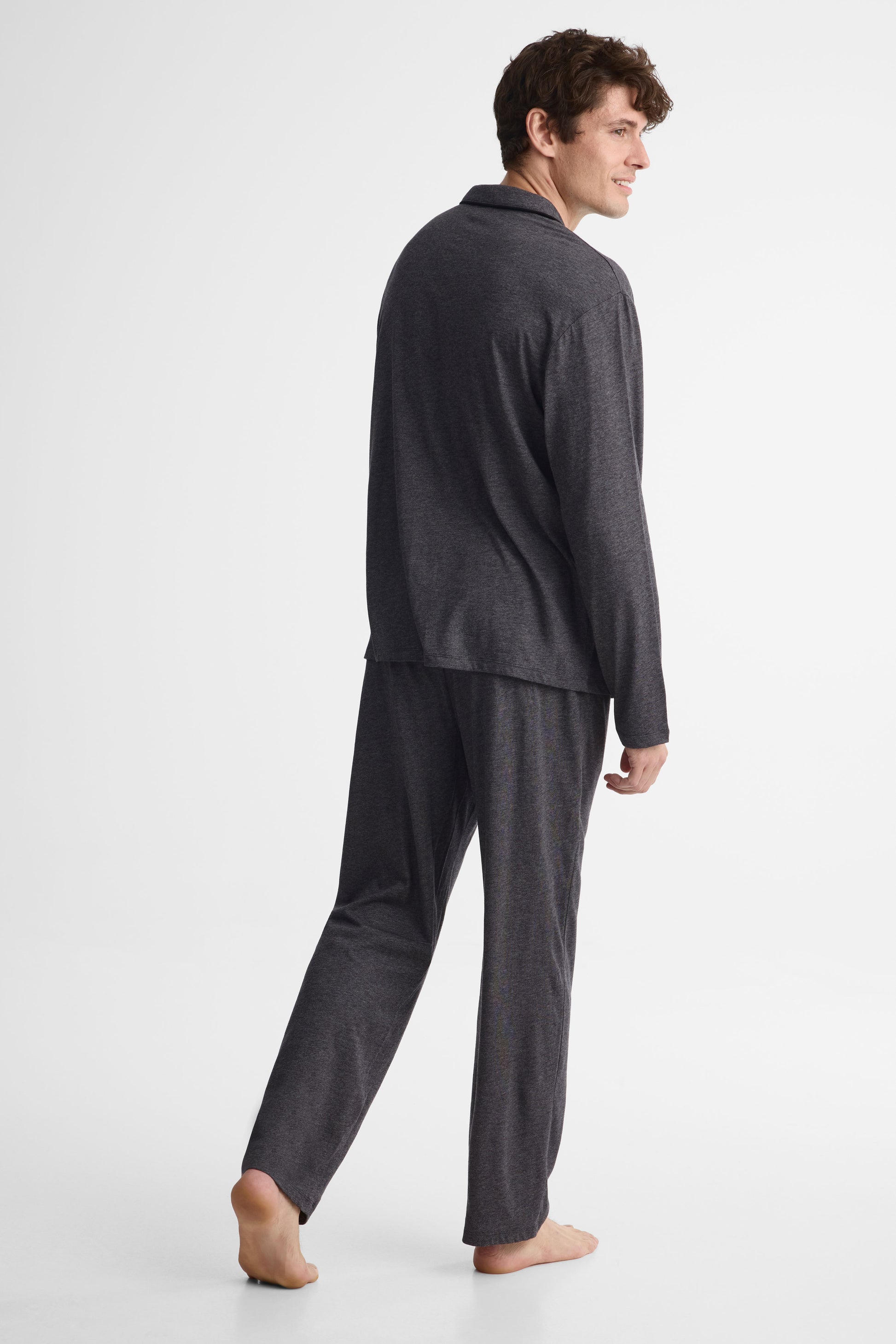 Pyjama 2 pièces col chemisier – Homme && CHARBON MIXTE