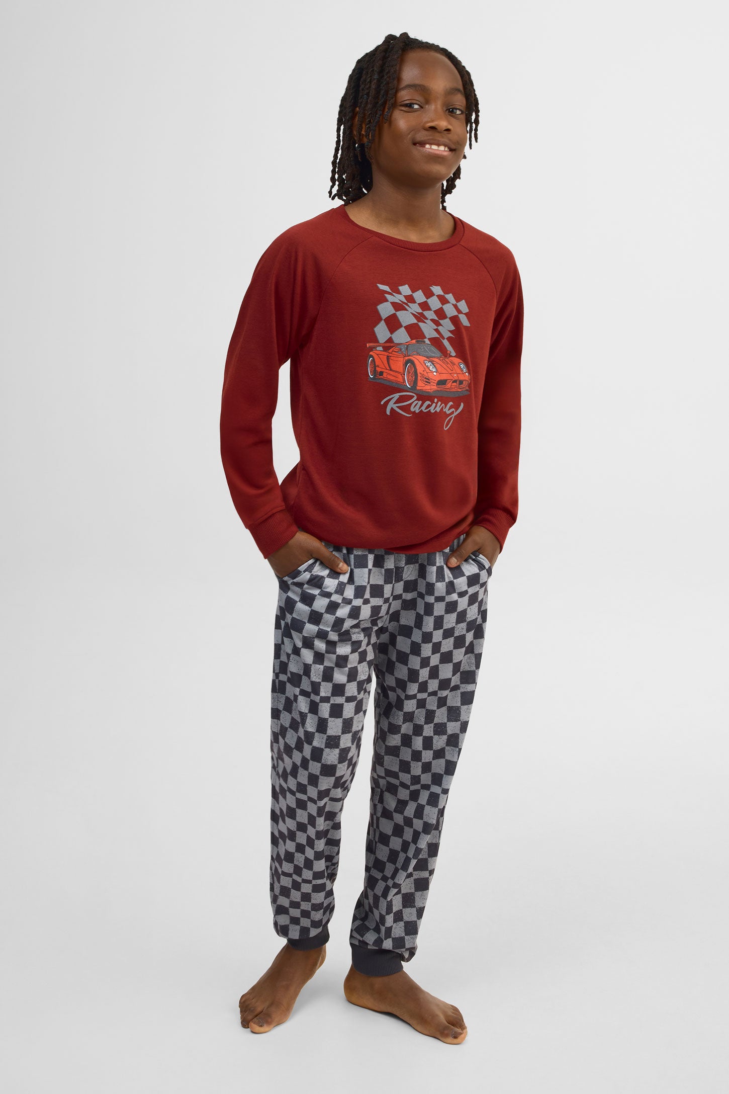 Haut Pyjama graphique – Ado garçon && BOURGOGNE