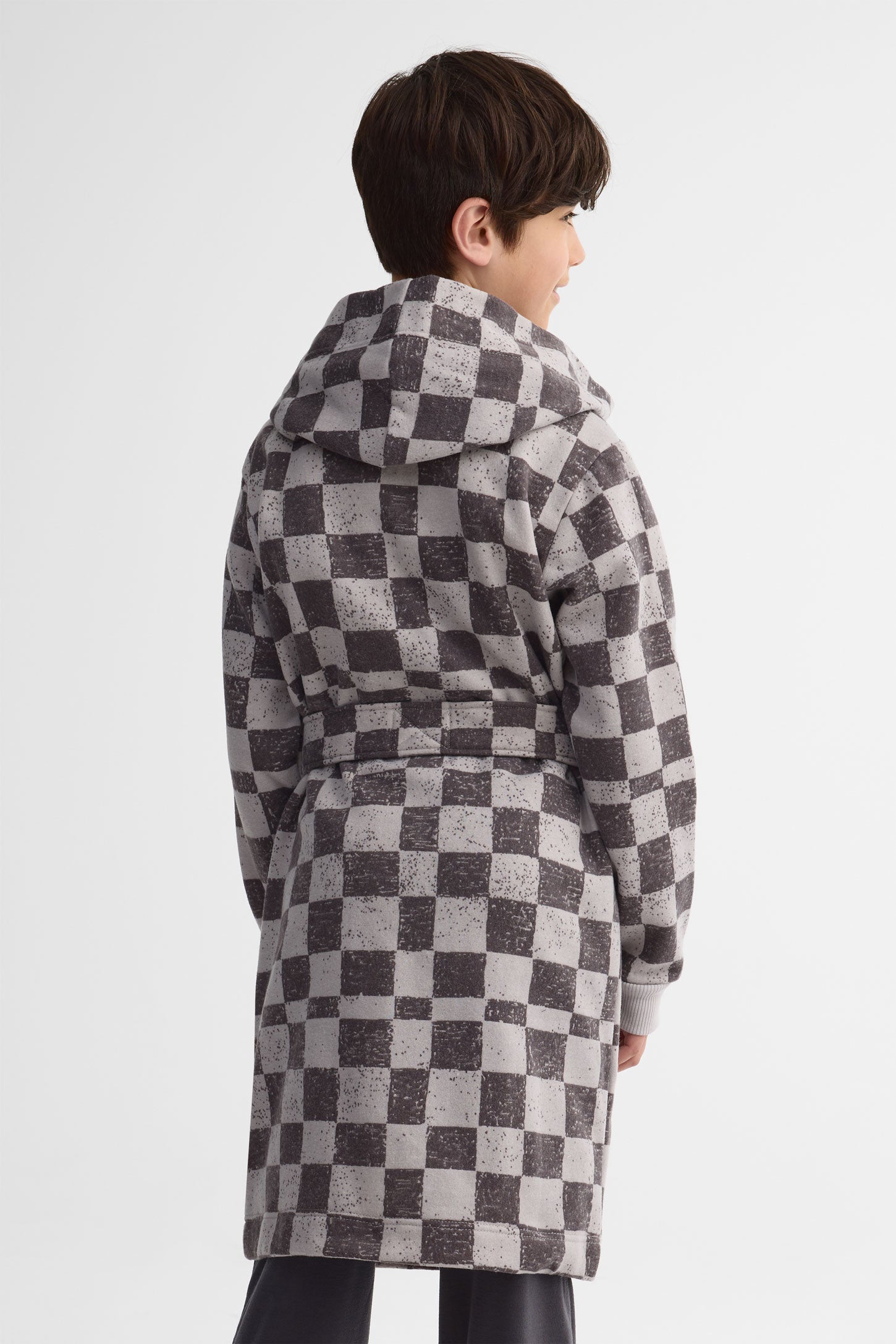 Robe de chambre à capuchon - Ado garçon && GRIS MULTI
