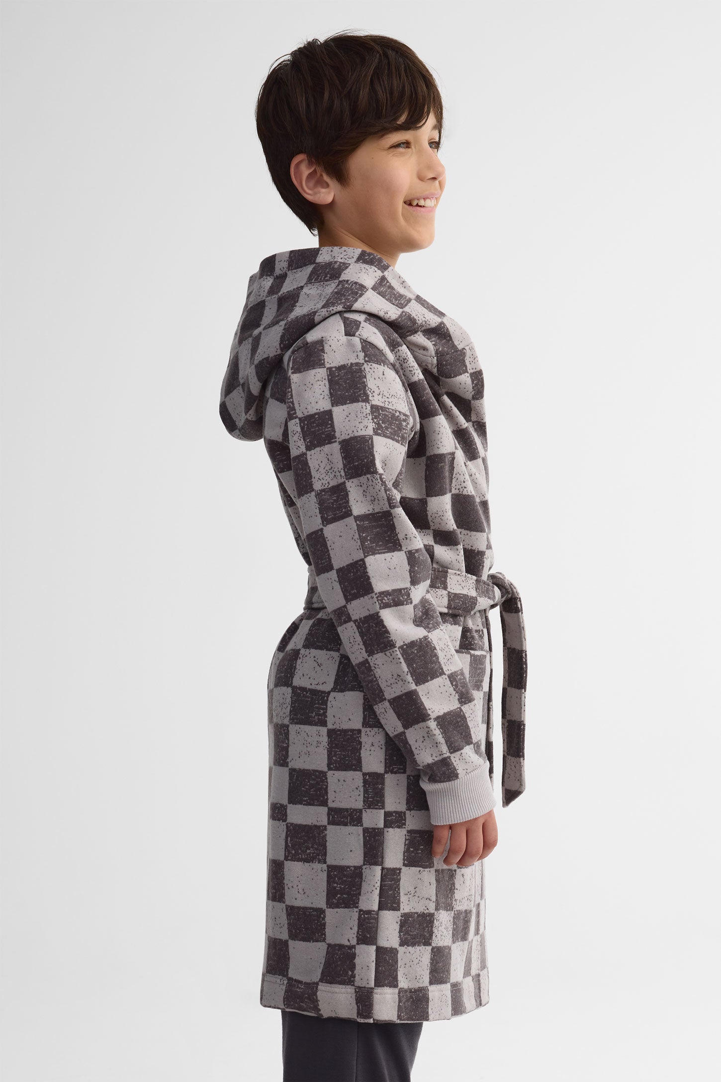 Robe de chambre à capuchon - Ado garçon && GRIS MULTI
