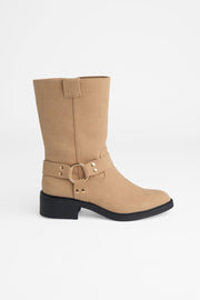 Bottes en faux suède doublées - Femme && NATUREL