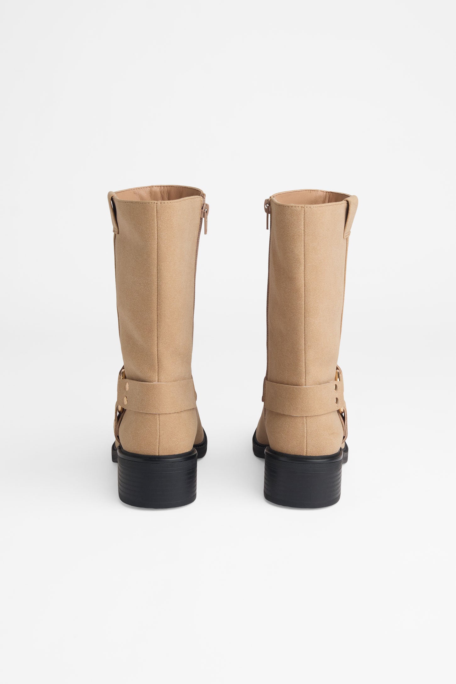 Bottes en faux suède doublées - Femme && NATUREL