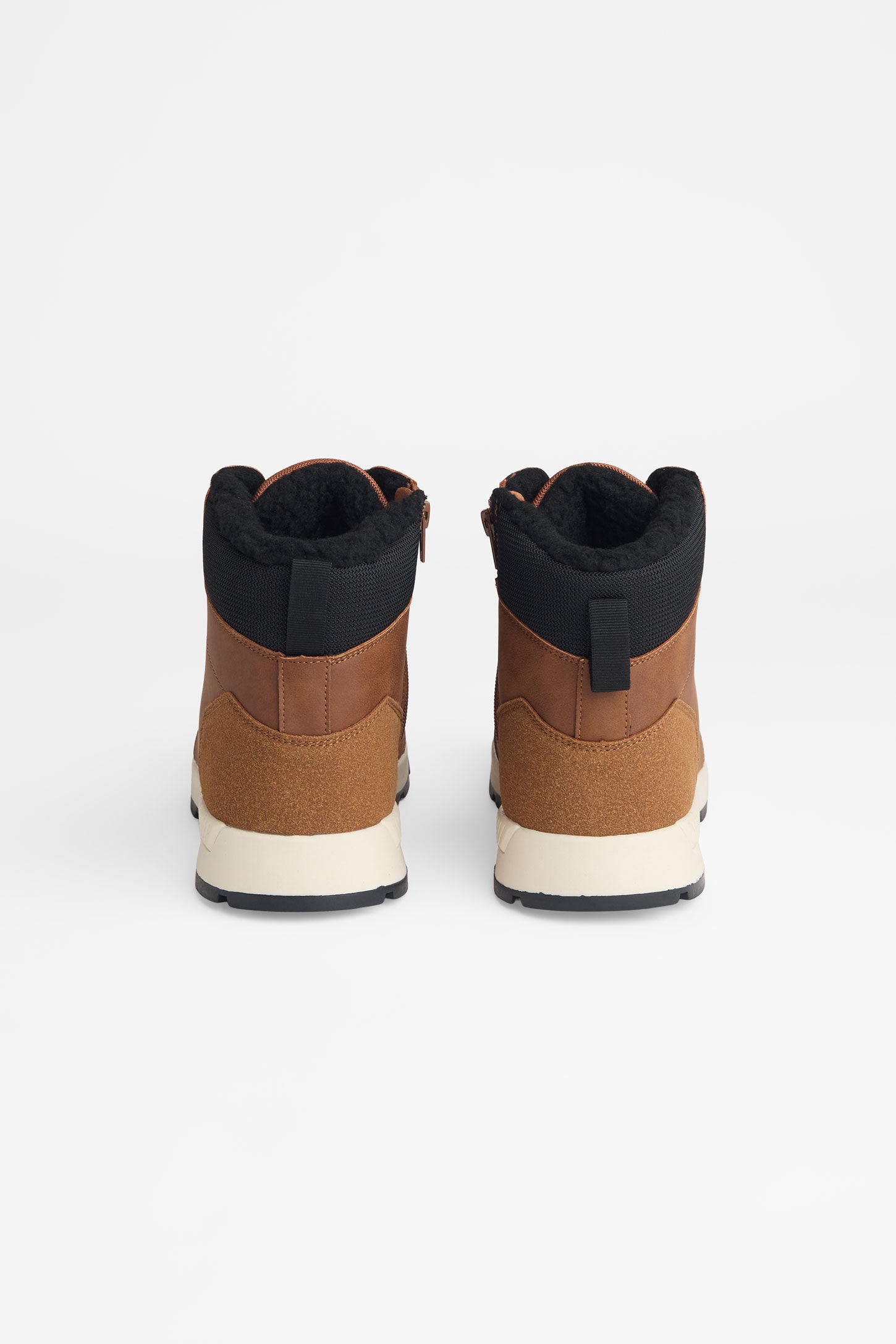 Bottes de nubuck doublées sherpa - Homme && COGNAC