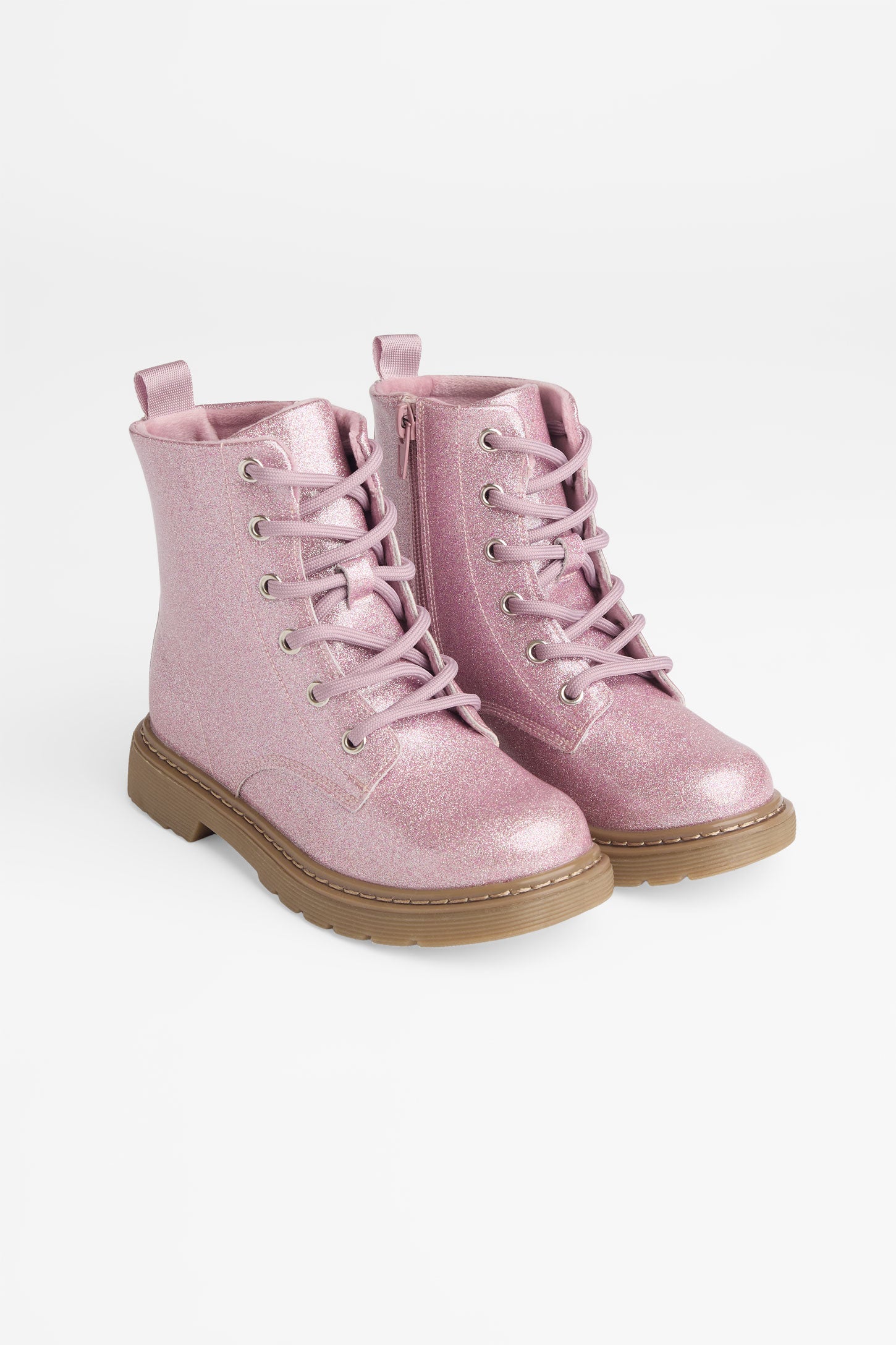 Bottilons à paillettes avec fermeture éclair - Enfant fille && ROSE