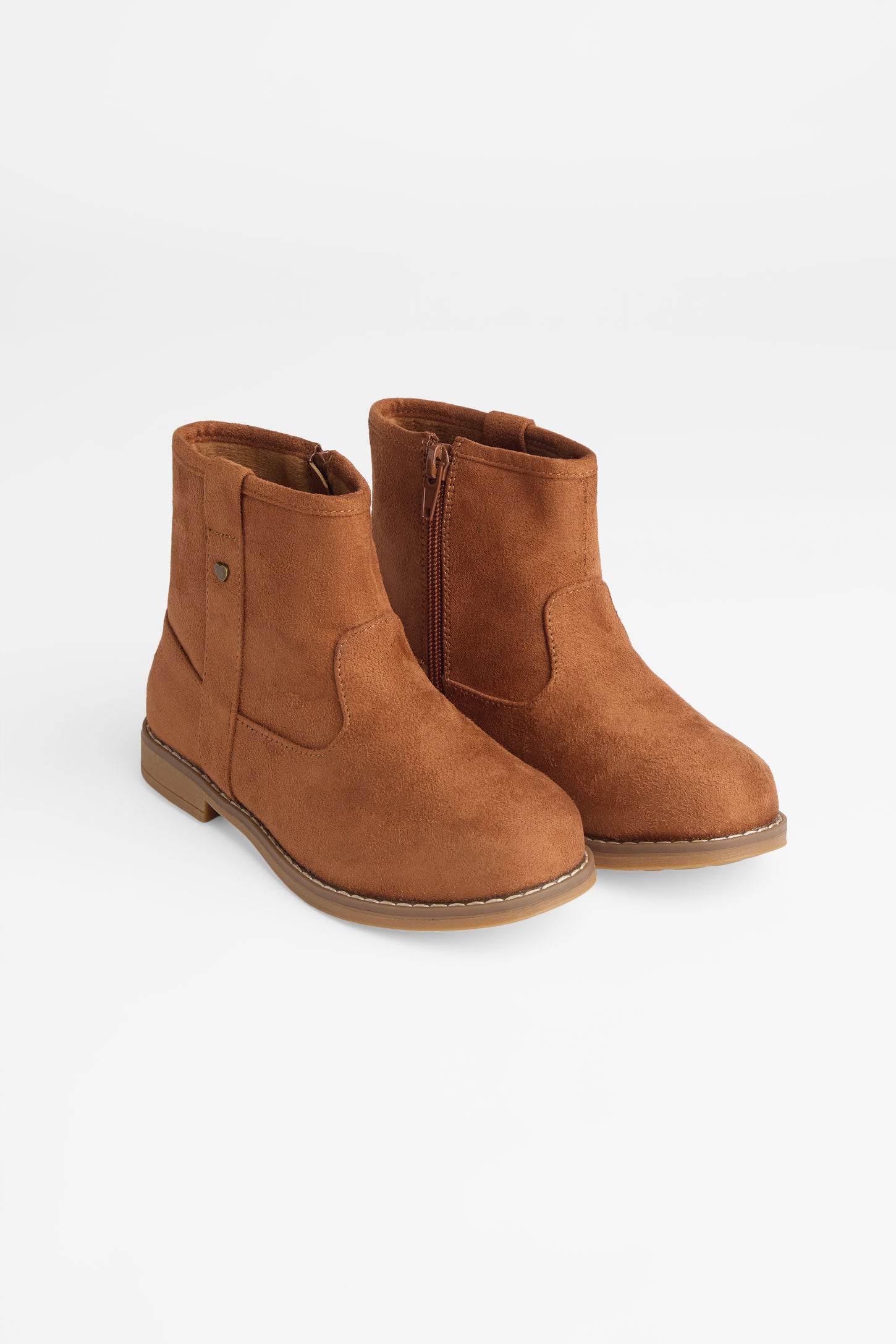 Bottillons style western en faux suède - Enfant fille && BRONZÉ