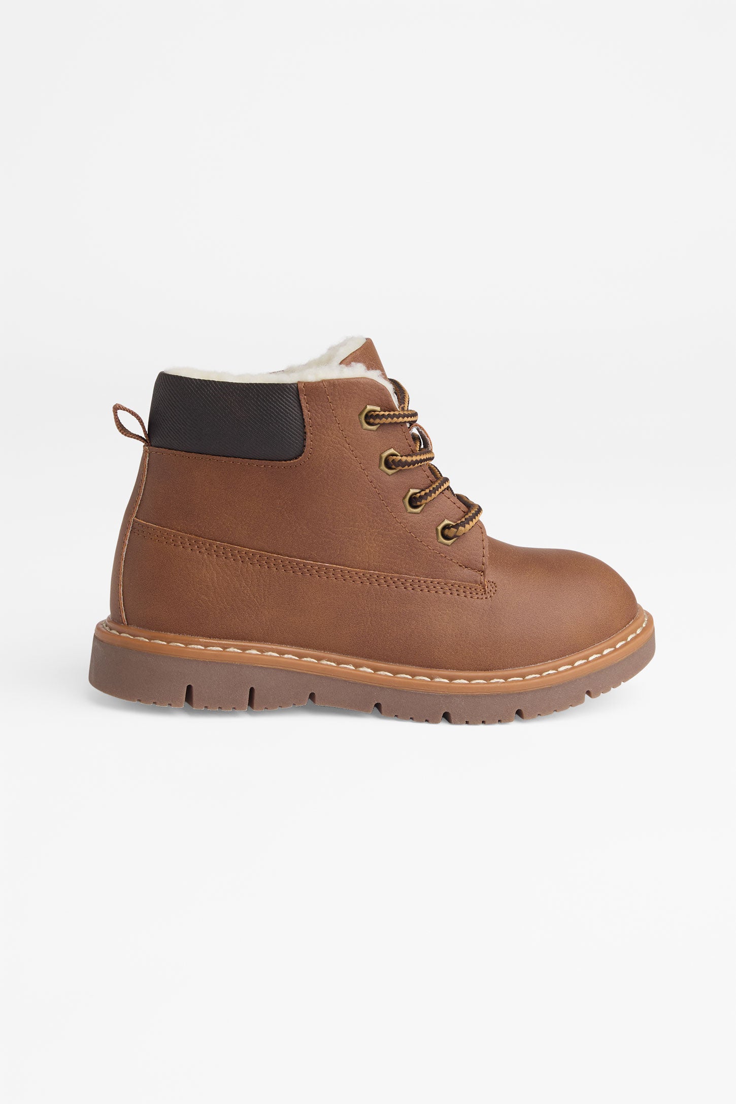 Nubuck and denim ankle boots - Boys && COGNAC