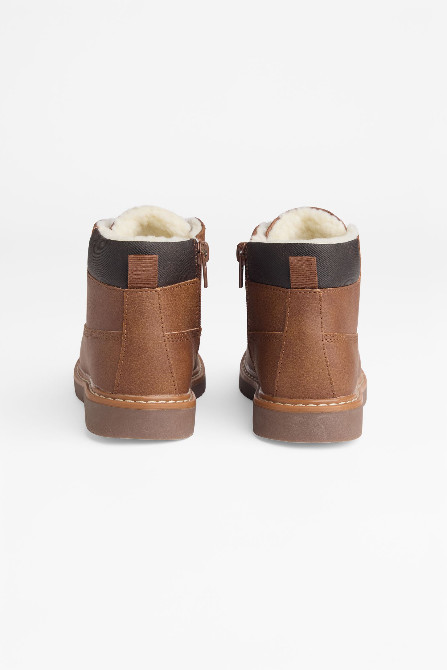 Nubuck and denim ankle boots - Boys && COGNAC
