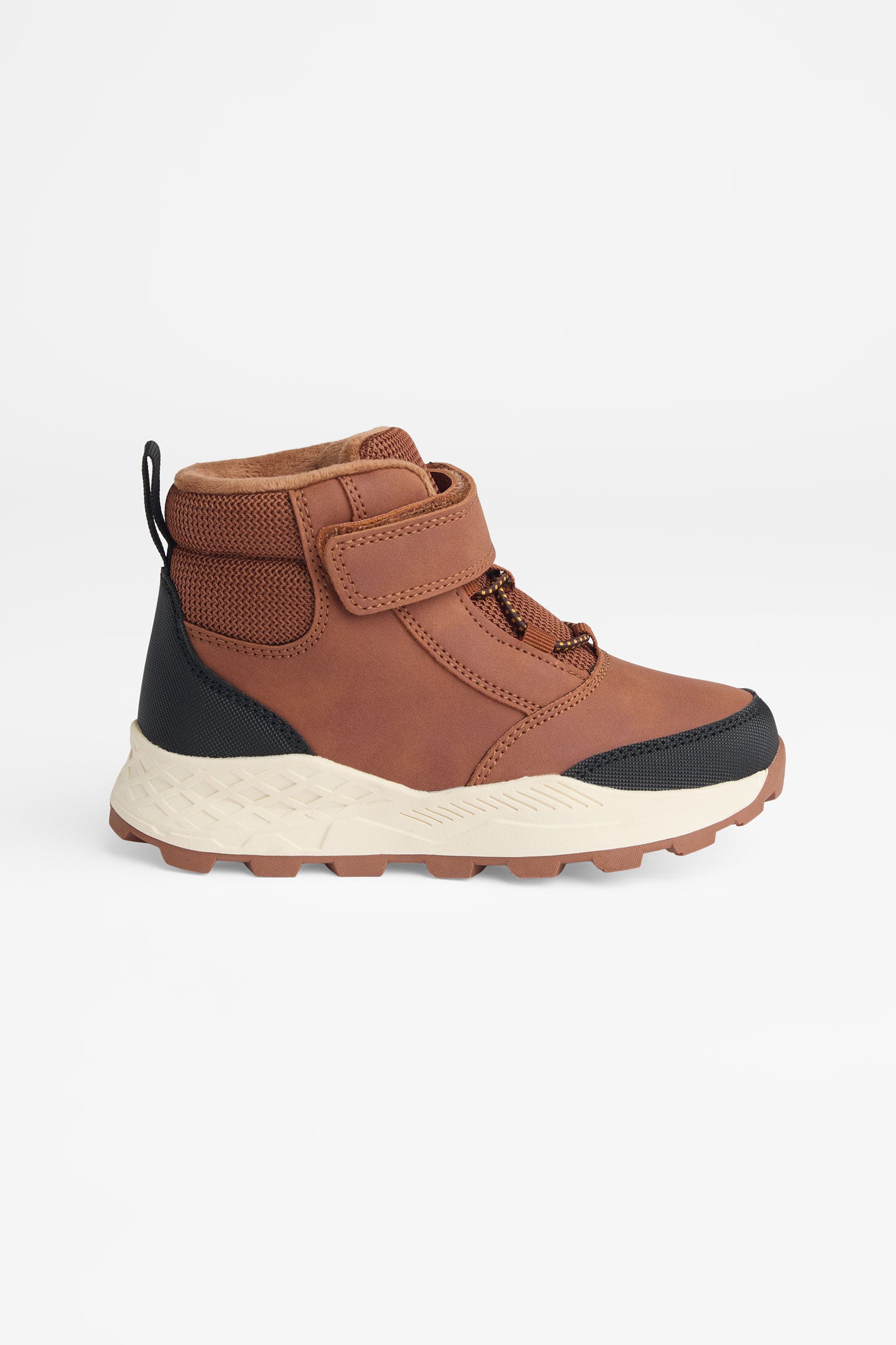 Bottillons en nubuck avec velcro - Enfant garçon && COGNAC
