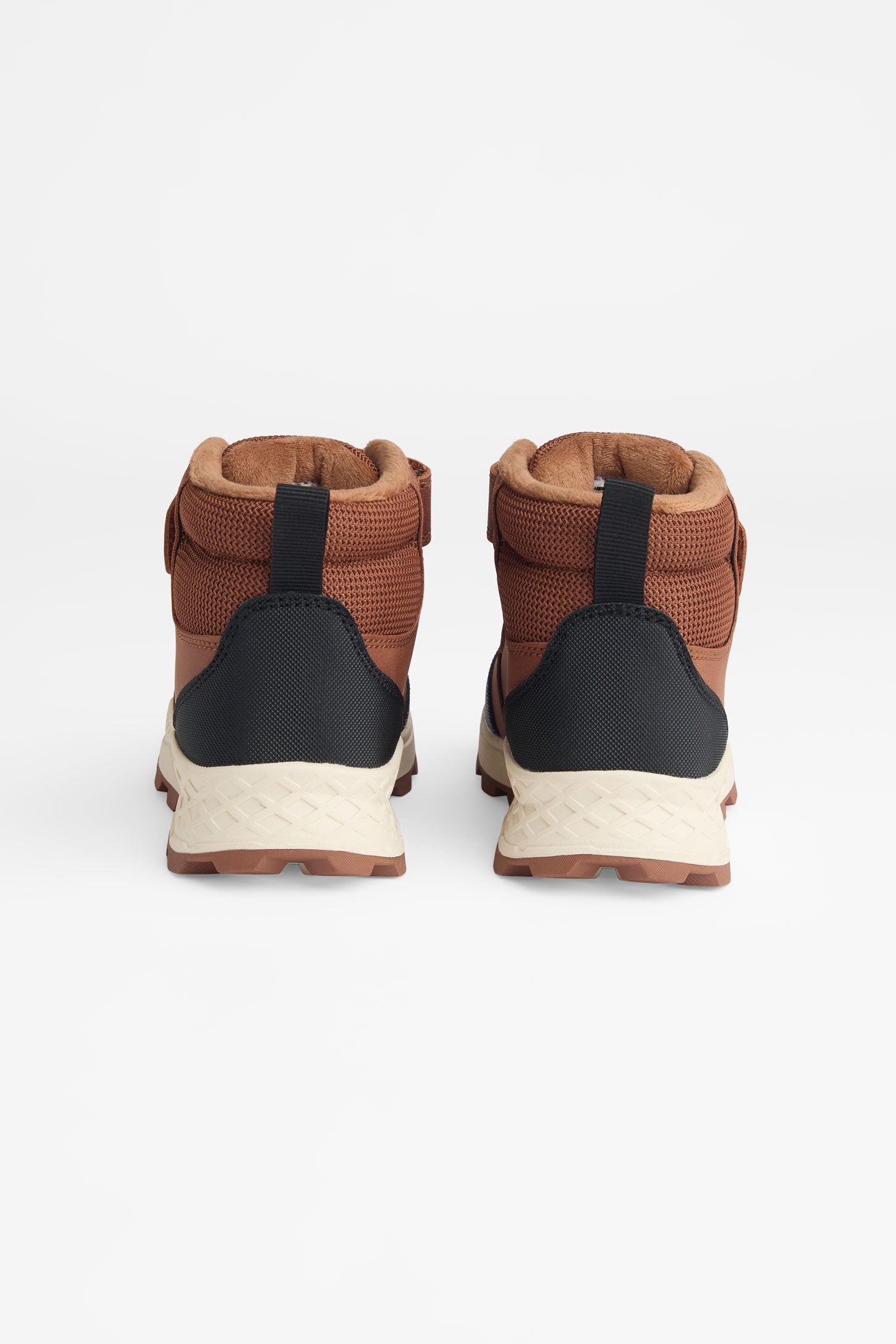 Bottillons en nubuck avec velcro - Enfant garçon && COGNAC