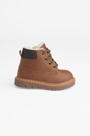Bottillons en nubuck avec doublure sherpa - Bébé garçon && COGNAC