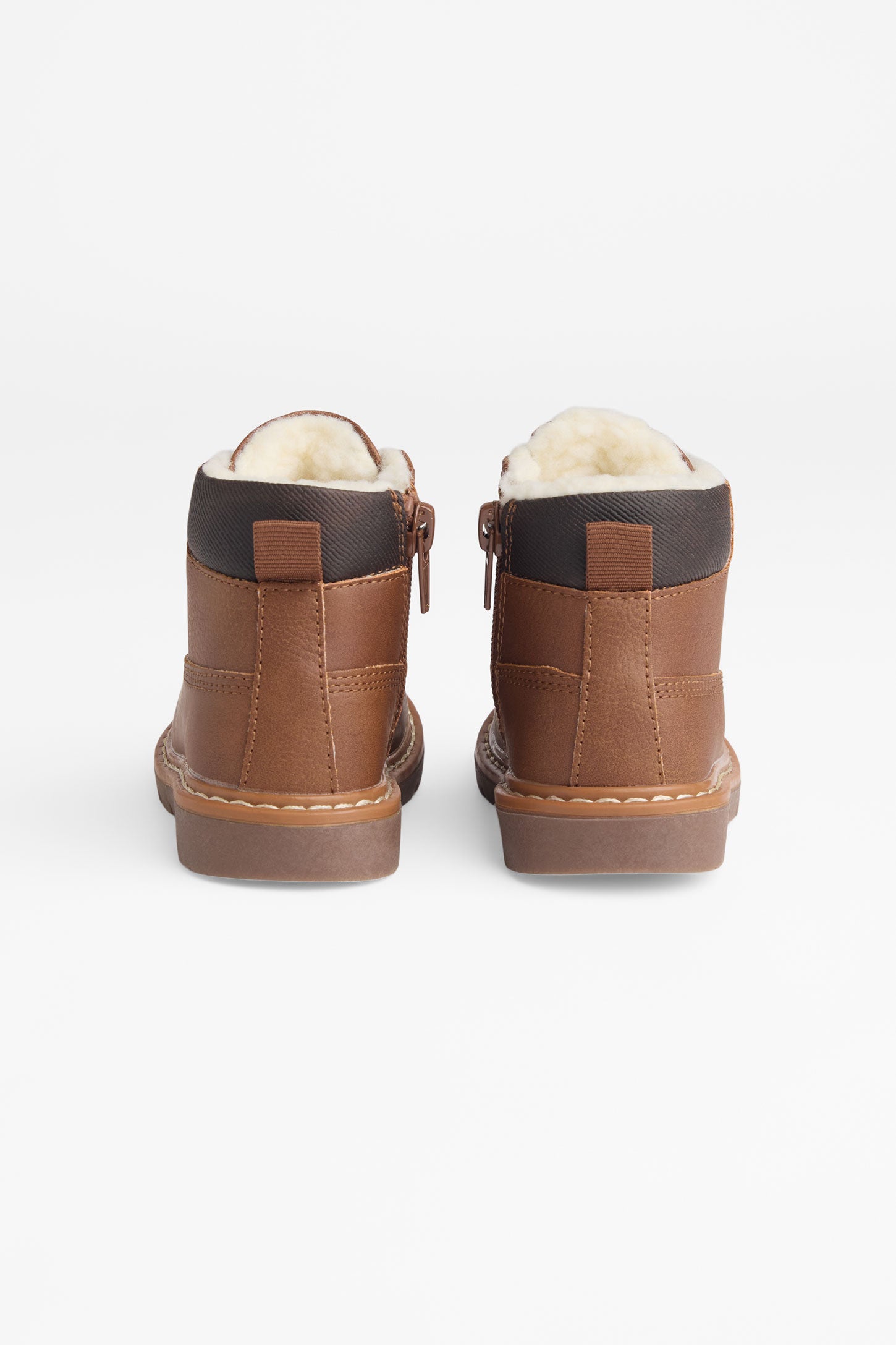 Bottillons en nubuck avec doublure sherpa - Bébé garçon && COGNAC