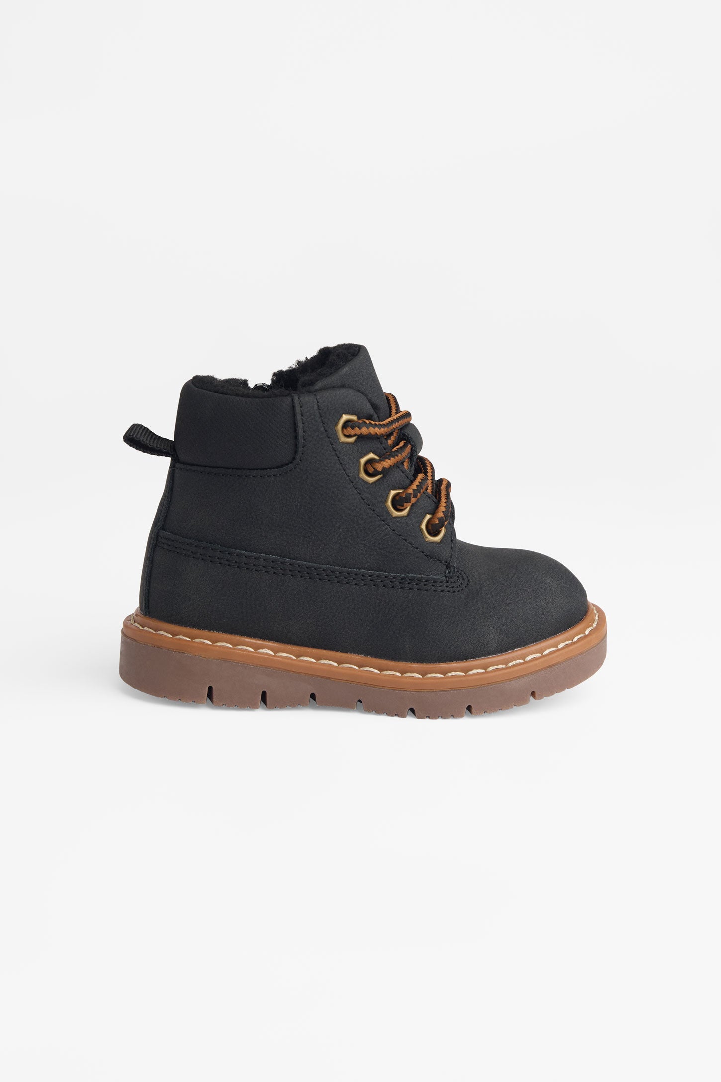 Bottillons en nubuck avec doublure sherpa - Bébé garçon && NOIR