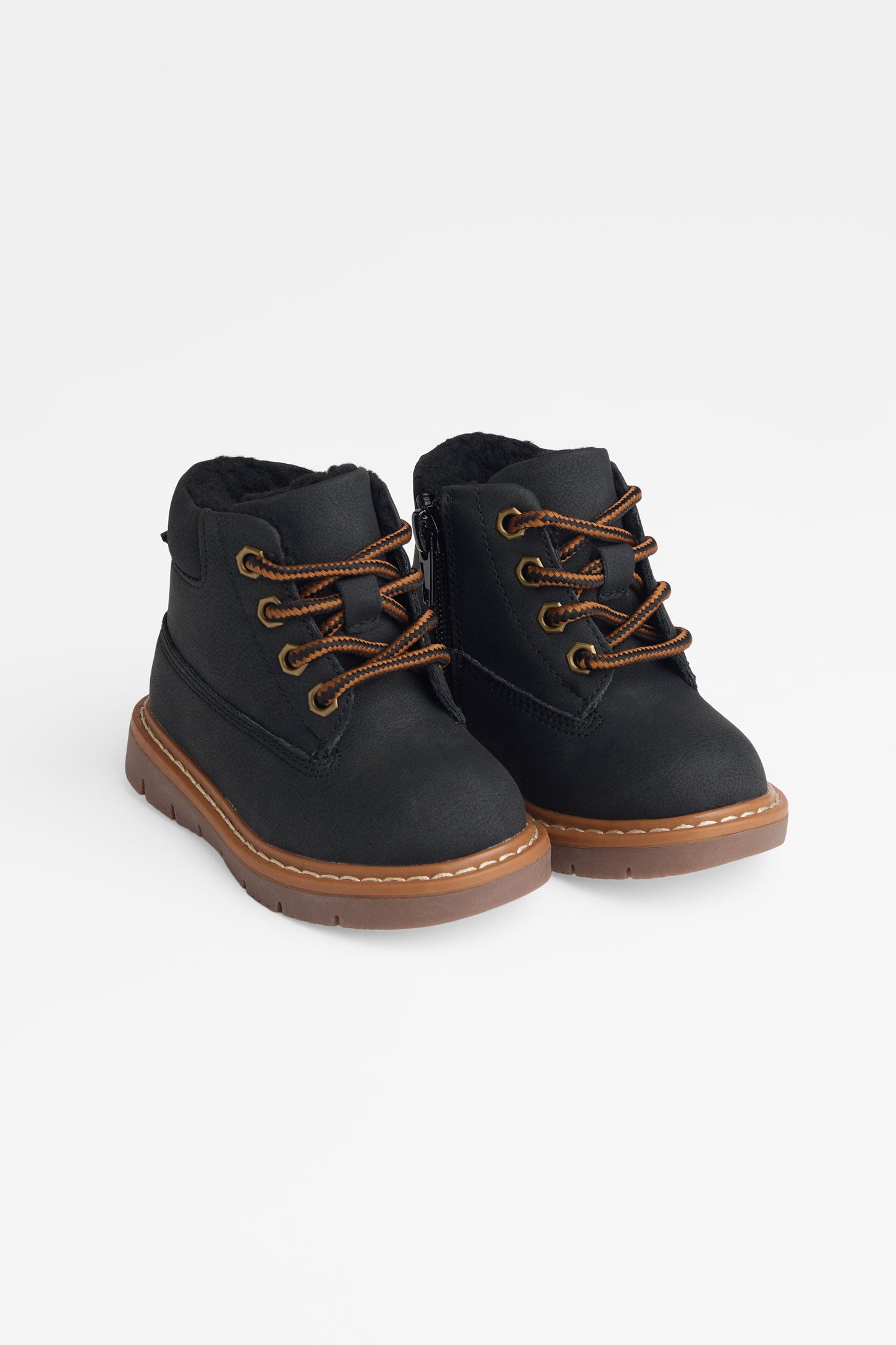 Bottillons en nubuck avec doublure sherpa - Bébé garçon && NOIR