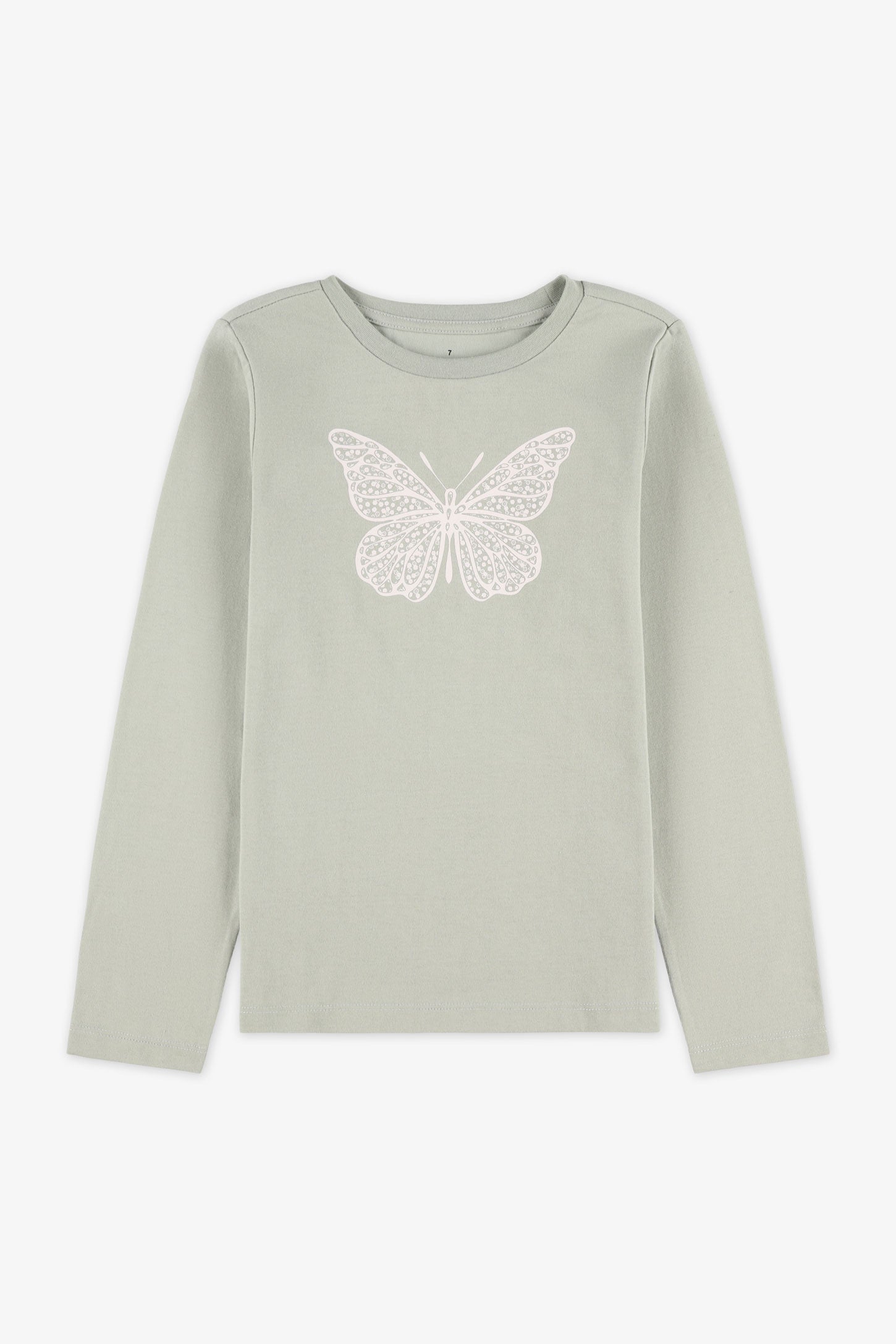 Chandail uni avec graphique 2/20$ - Enfant fille && VERT PALE