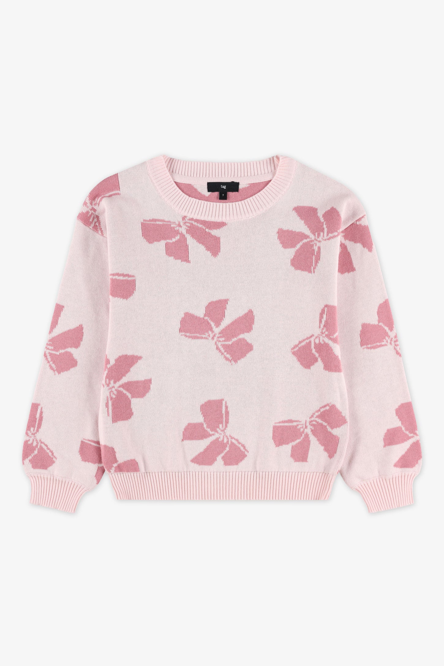 Chandail tricot à manches longues – Enfant fille && ROSE MULTI