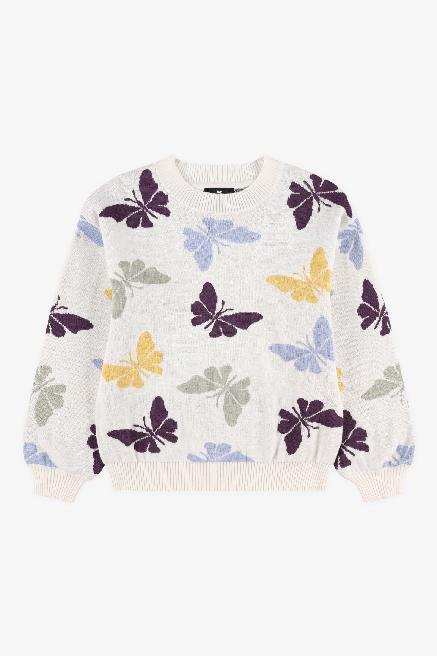 Chandail tricot à manches longues – Enfant fille && BLANC CASSÉ/MULTI