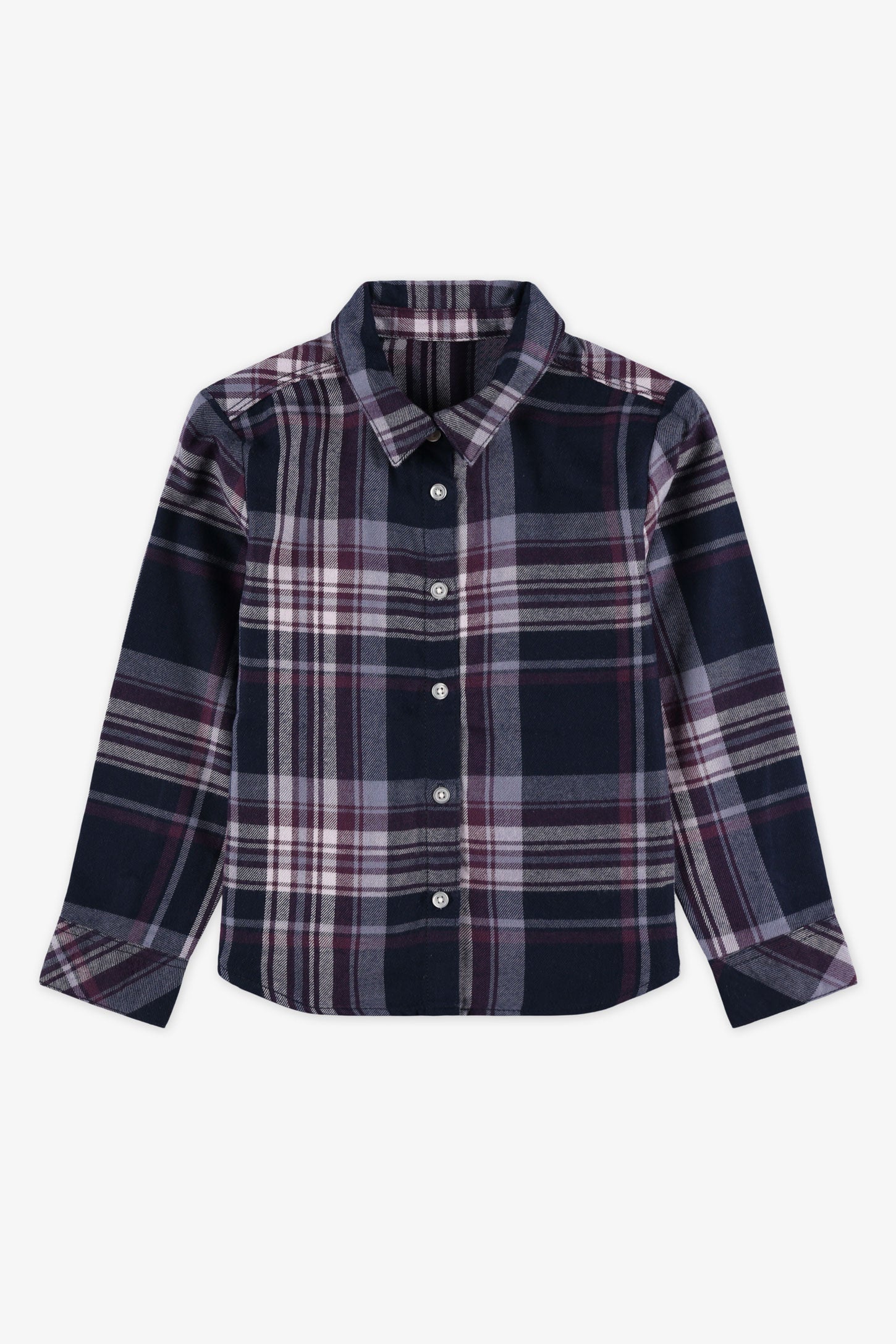 Chemise à manches longues en flanelle - Enfant fille && MARIN/MULTI