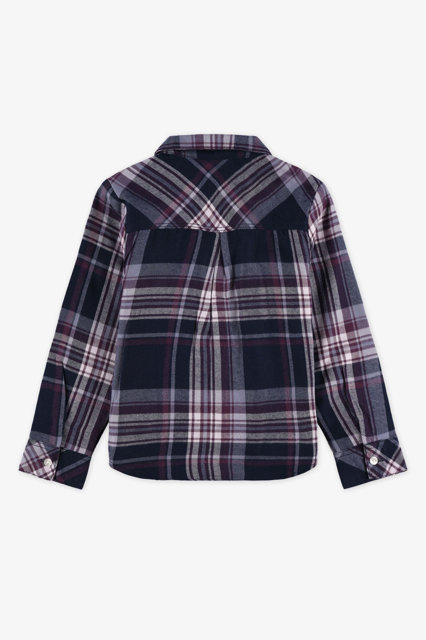 Chemise à manches longues en flanelle - Enfant fille && MARIN/MULTI