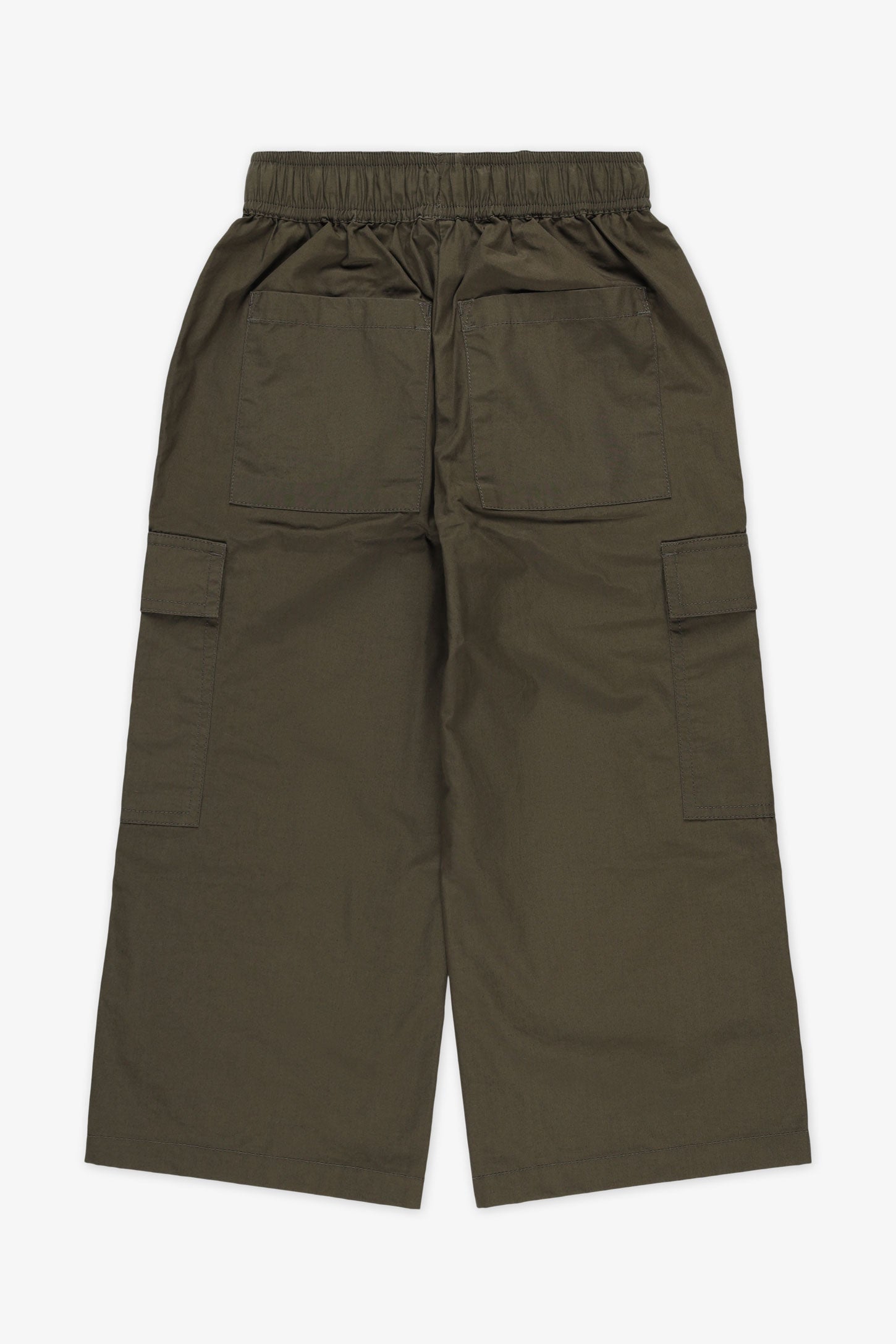 Pantalon jambe large cargo - Enfant fille && VERT