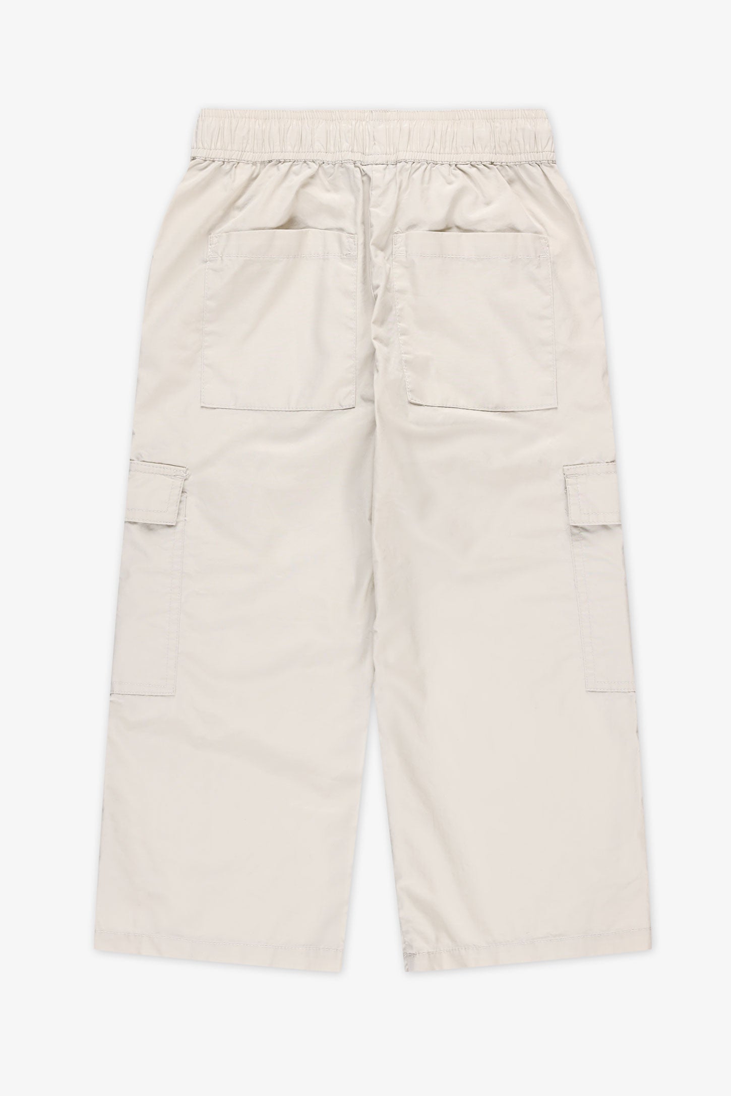 Pantalon jambe large cargo - Enfant fille && BEIGE
