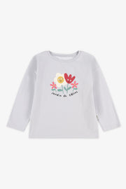 Chandail col manches longues coton - Bébé fille && BLEU