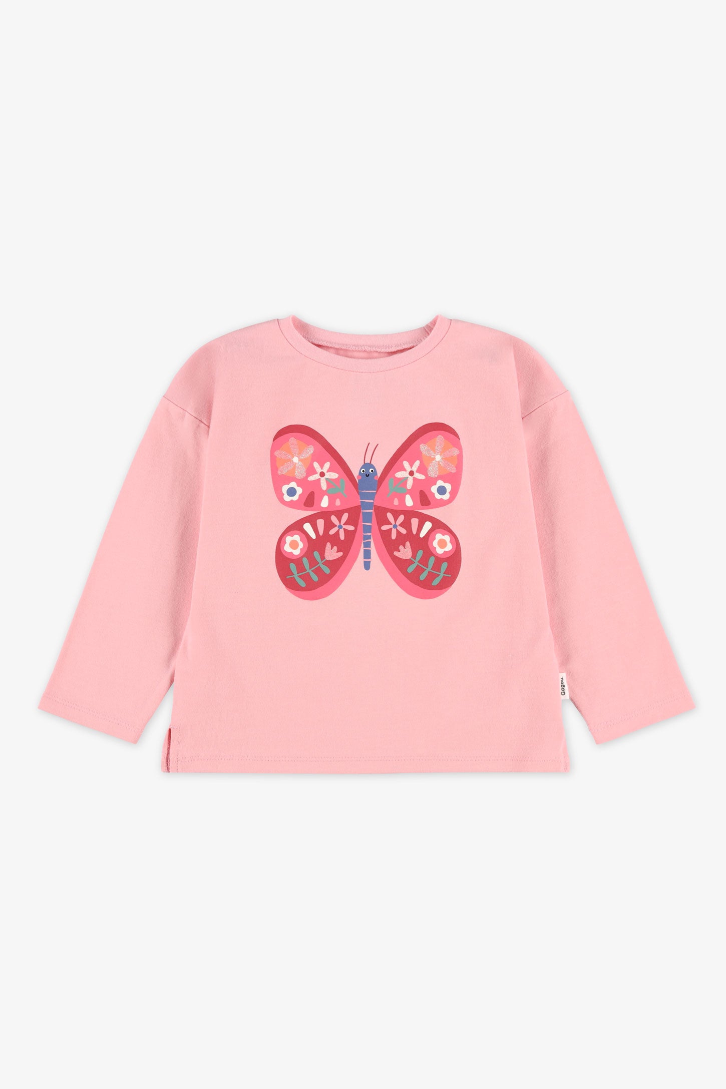 Chandail col manches longues coton - Bébé fille && ROSE PALE