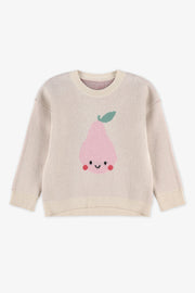 Chandail tricot jacquard manches longues - Bébé fille && BLANC CASSÉ