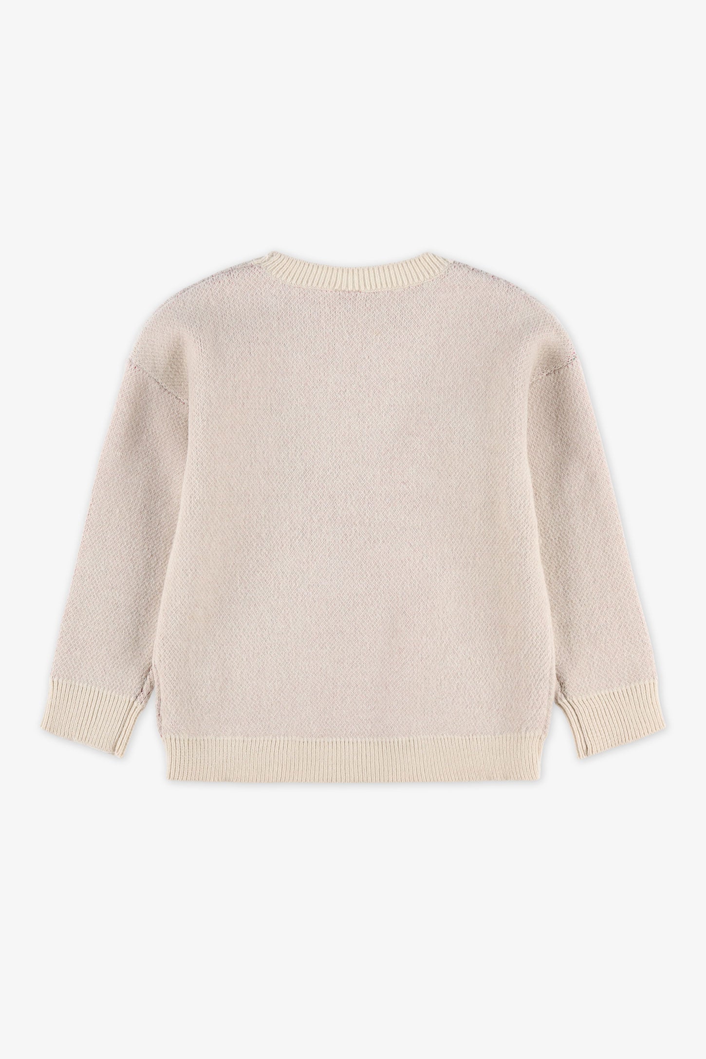 Chandail tricot jacquard manches longues - Bébé fille && BLANC CASSÉ