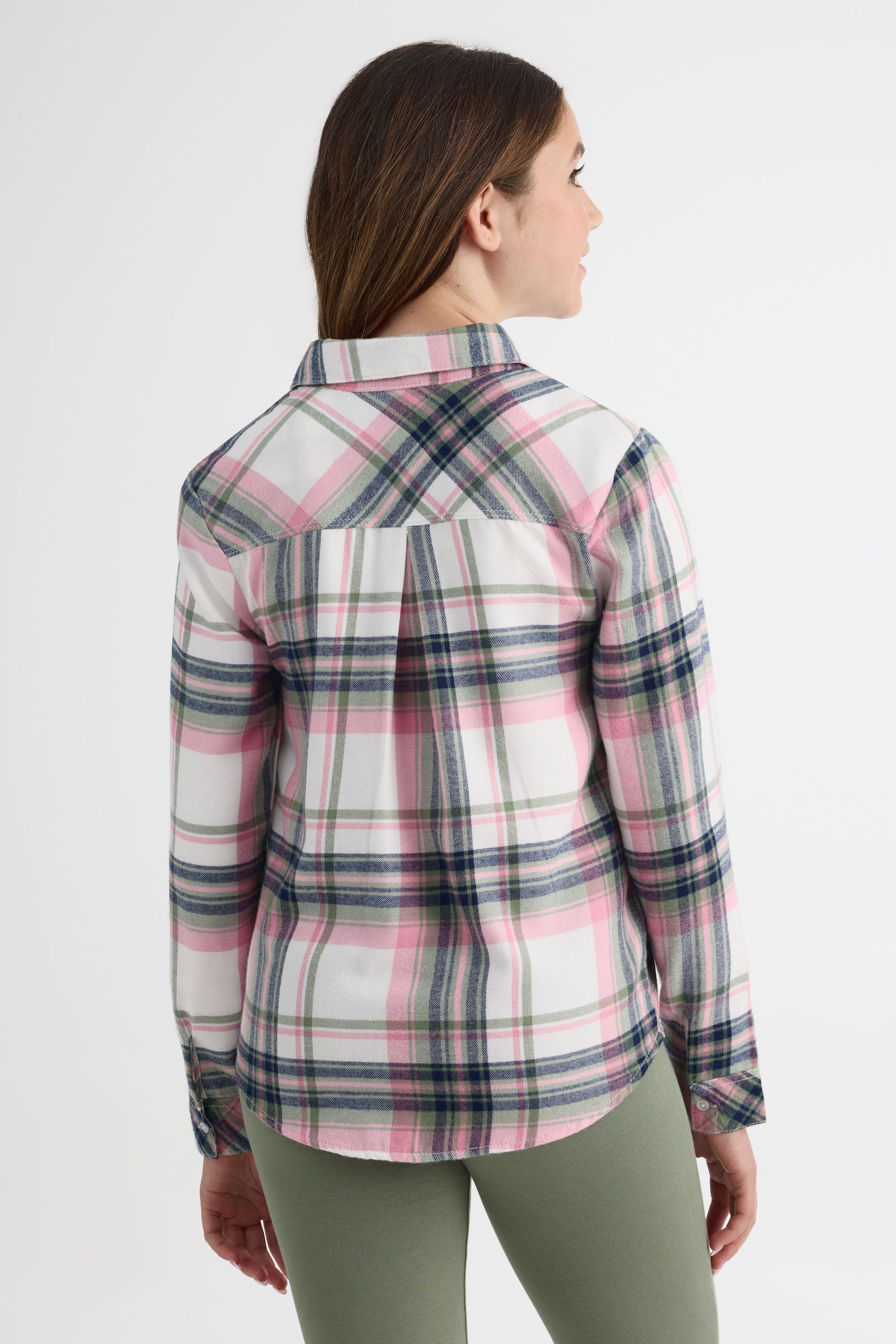 Chemise en flanelle à carreaux - Ado fille && BLANC CASSÉ/MULTI