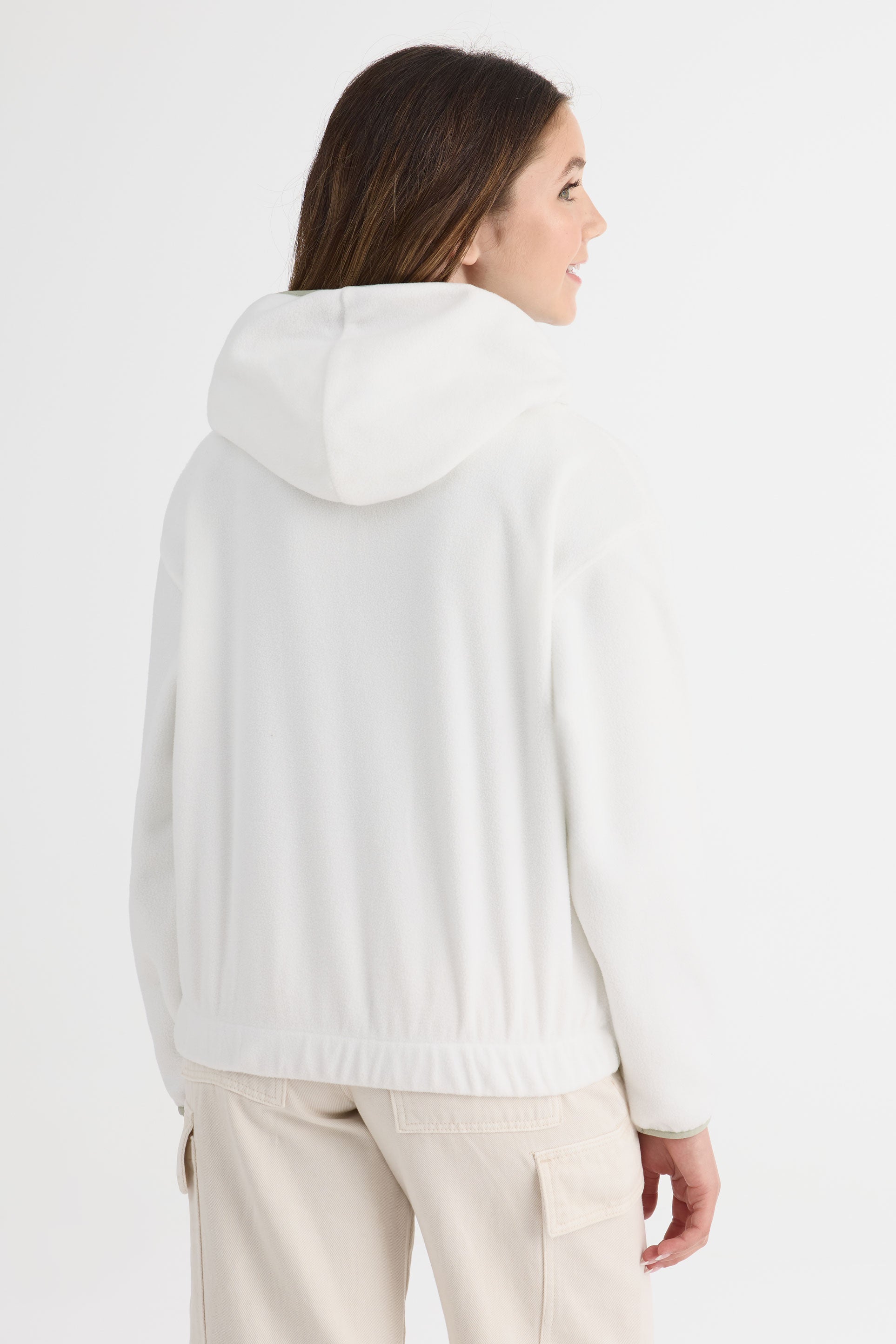 Veste à capuchon – Ado fille && BLANC CASSÉ