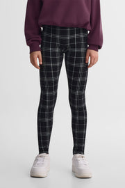 Legging élastique à carreaux 2/25$ - Ado fille && NOIR/MULTI